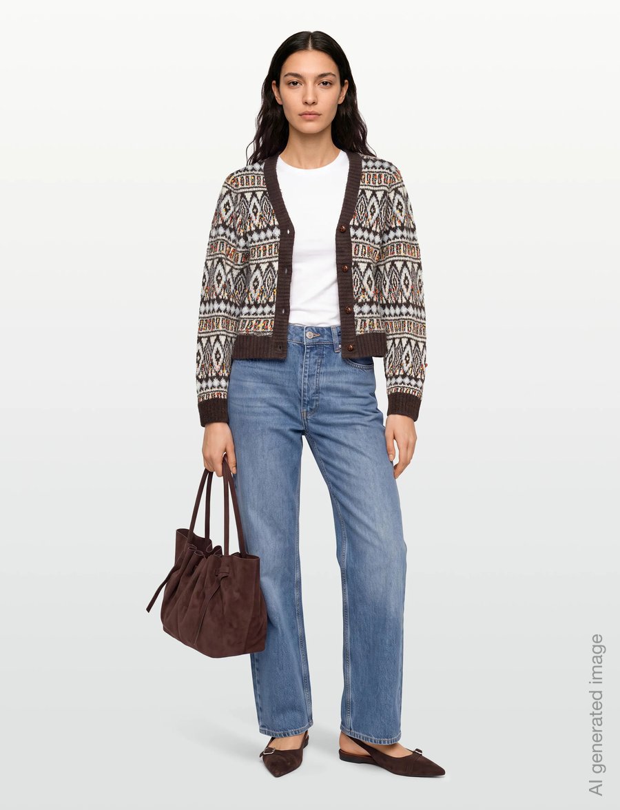 Lollys Laundry - SaxoLL Knit Cardigan LS - koftor - dark mokka - 0