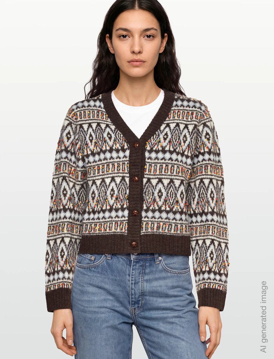 Lollys Laundry - SaxoLL Knit Cardigan LS - koftor - dark mokka - 3