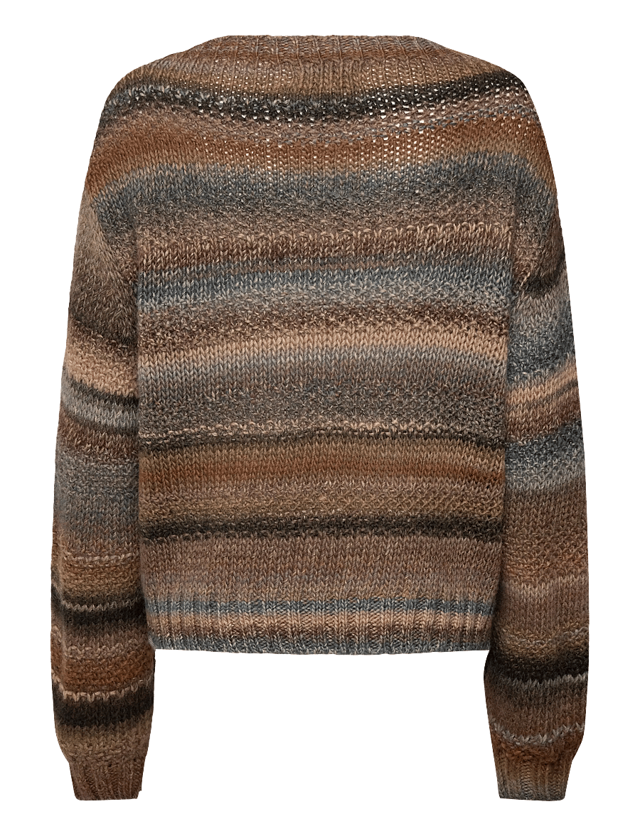 Lollys Laundry - FairhavenLL Jumper LS - stickade tröjor - dark mokka - 1