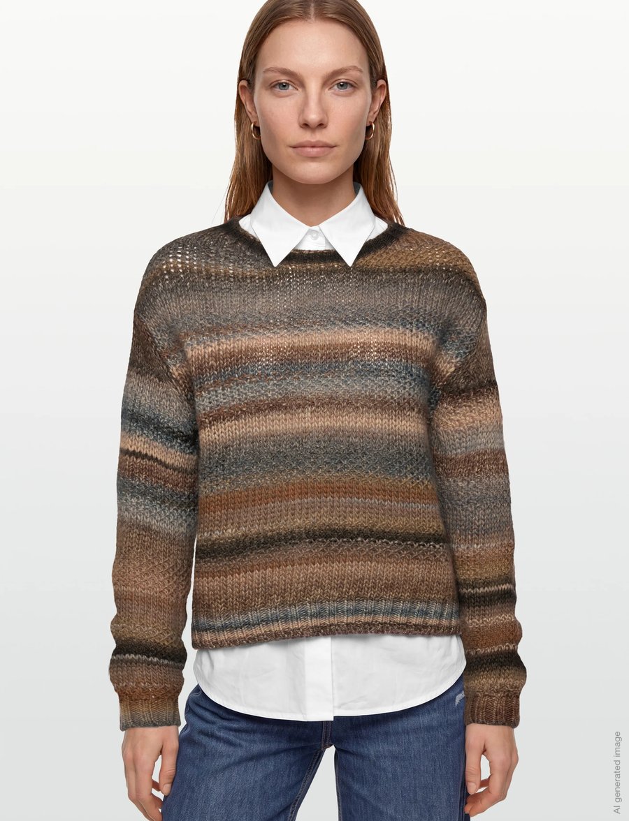 Lollys Laundry - FairhavenLL Jumper LS - striktrøjer - dark mokka - 3
