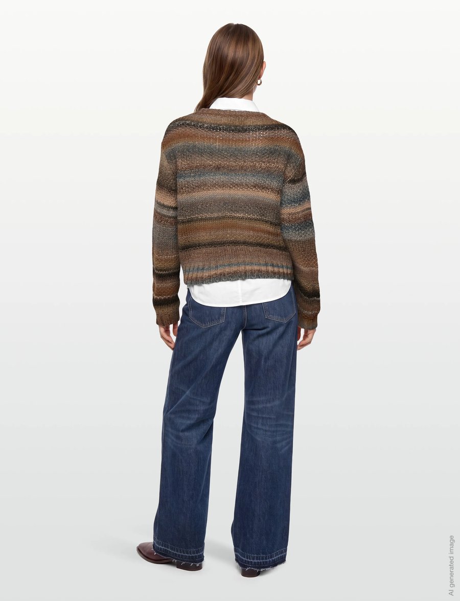 Lollys Laundry - FairhavenLL Jumper LS - striktrøjer - dark mokka - 4