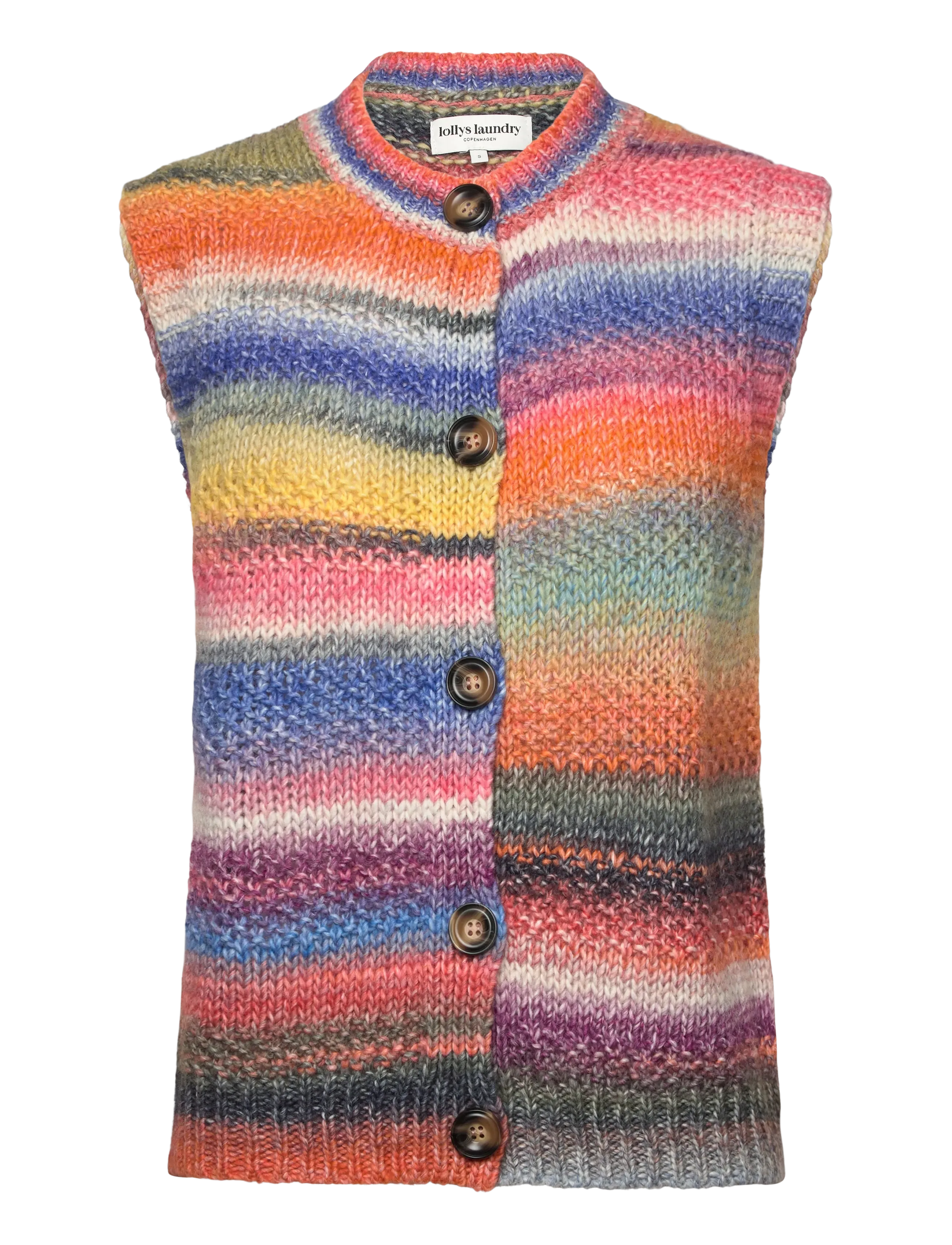 Lollys Laundry Nynnell Knit Vest Sl, Kvinder, Strikket Vest, Multi/mønstret, Str: XXL