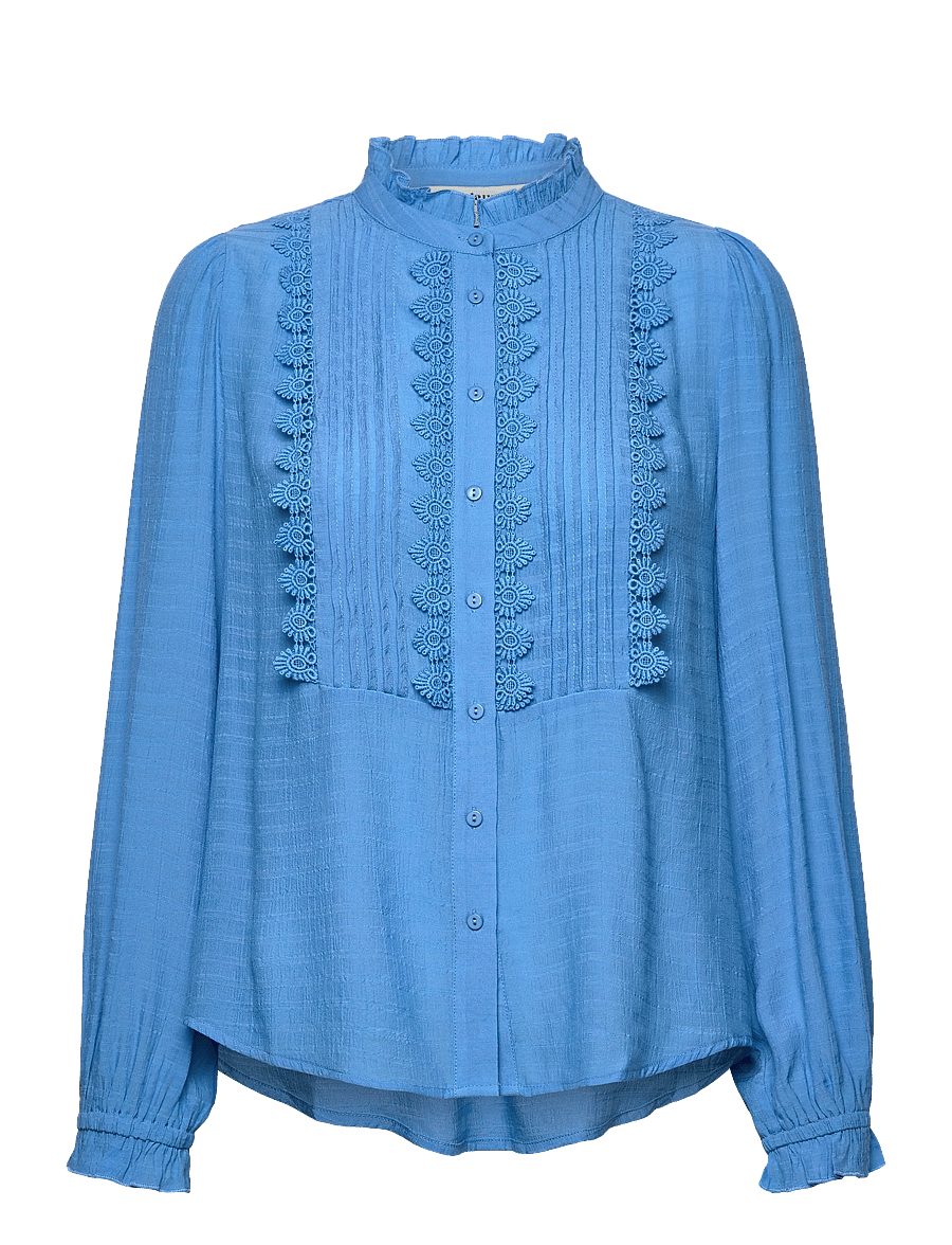 Lollys Laundry - ArielLL Shirt LS - pitkähihaiset kauluspaidat - neon blue - 0