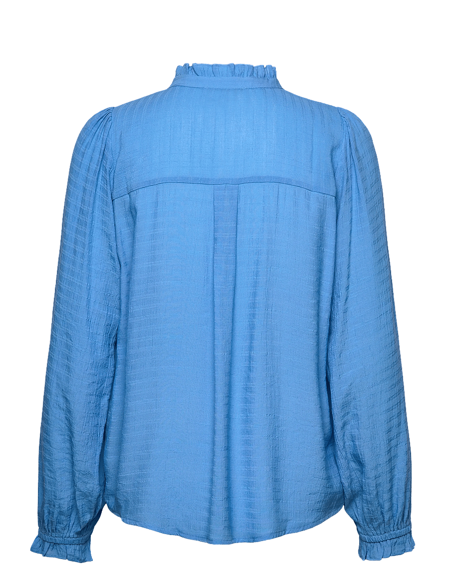 Lollys Laundry - ArielLL Shirt LS - pitkähihaiset kauluspaidat - neon blue - 1