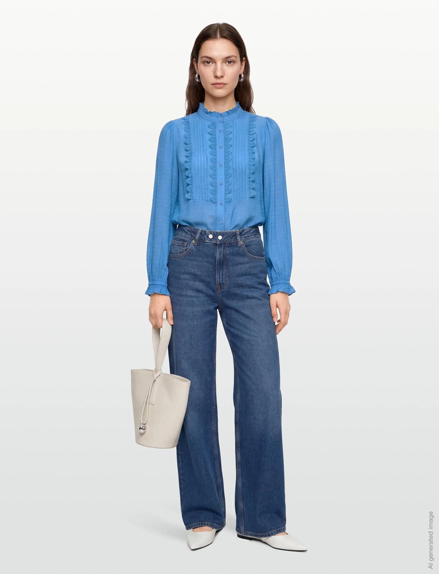 Lollys Laundry - ArielLL Shirt LS - langærmede skjorter - neon blue - 0
