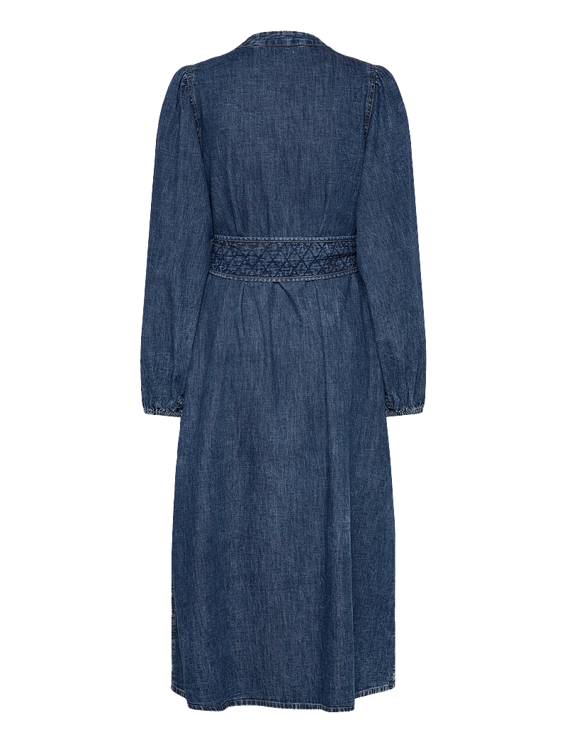 Lollys Laundry - ParisLL Midi Dress LS - jeansklänningar - blue - 1