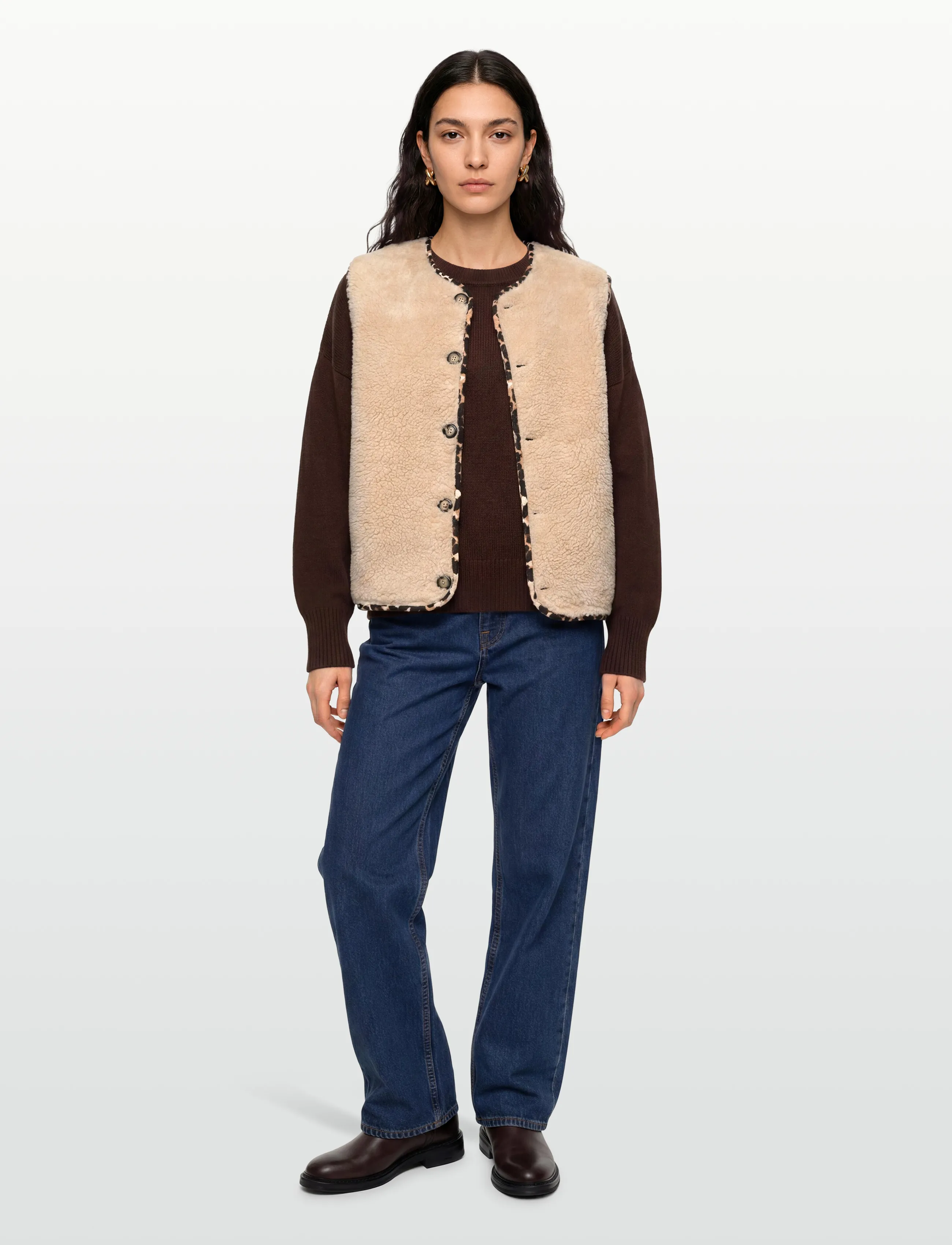 Lollys Laundry Jacell Vest, Kvinder, Teddy Vest, Beige, Str: L