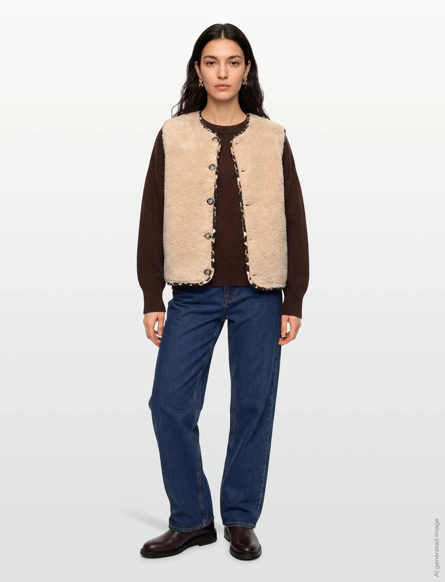 Lollys Laundry - JaceLL Vest - kunstpelz - beige - 0