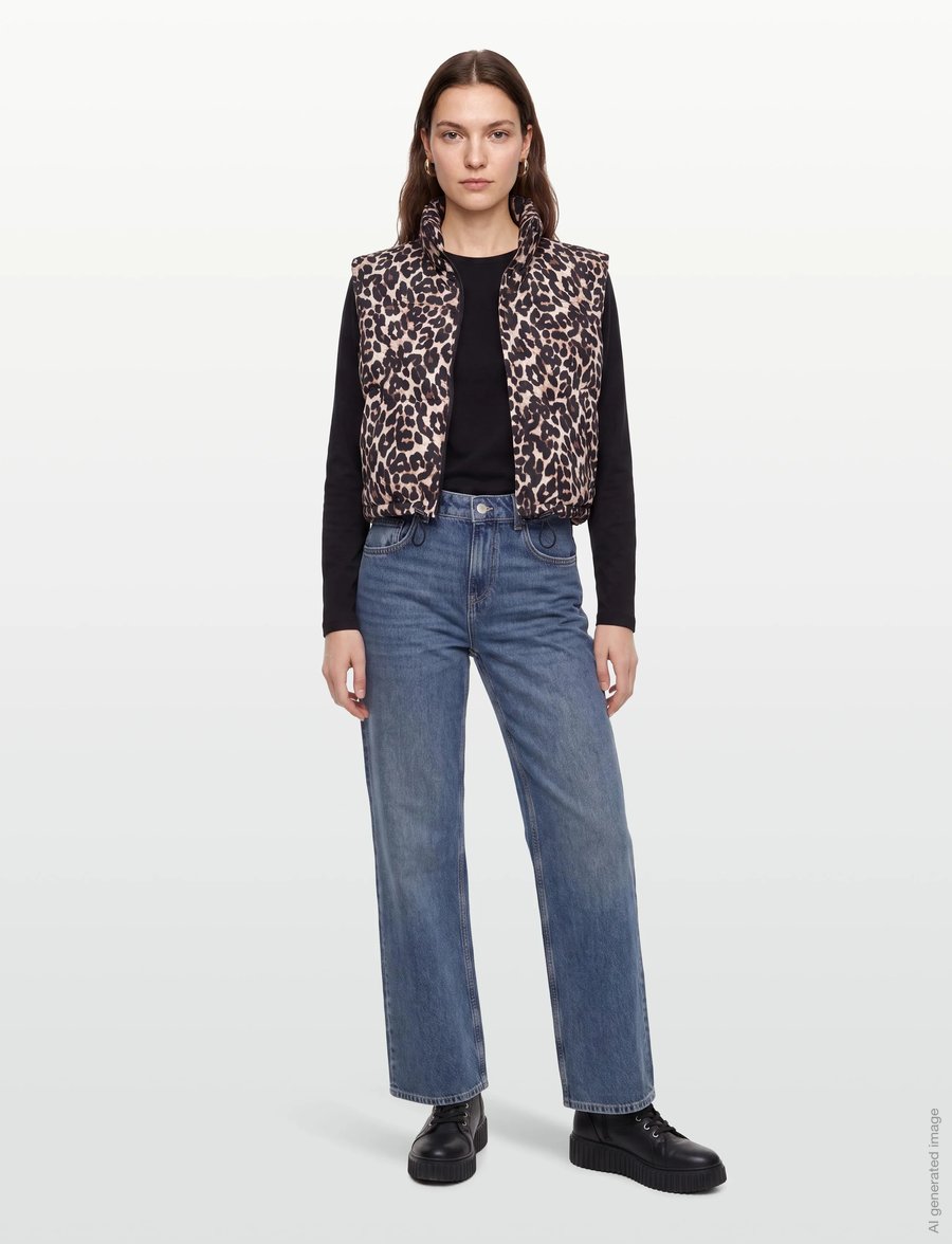 Lollys Laundry - SadaLL Vest SL - frühlingsjacken - leopard print - 0