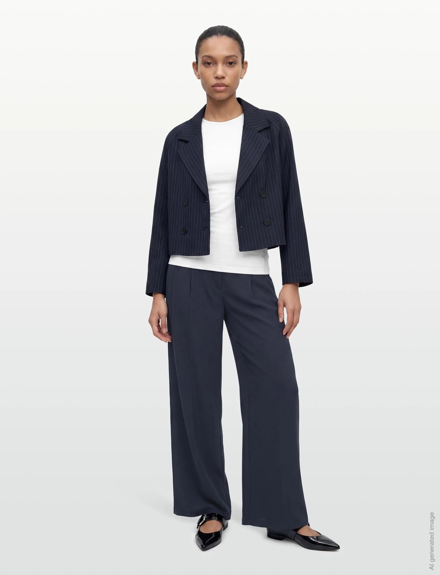 Lollys Laundry - AmiriLL Short Jacket LS - cropped-blazer - dark navy - 0