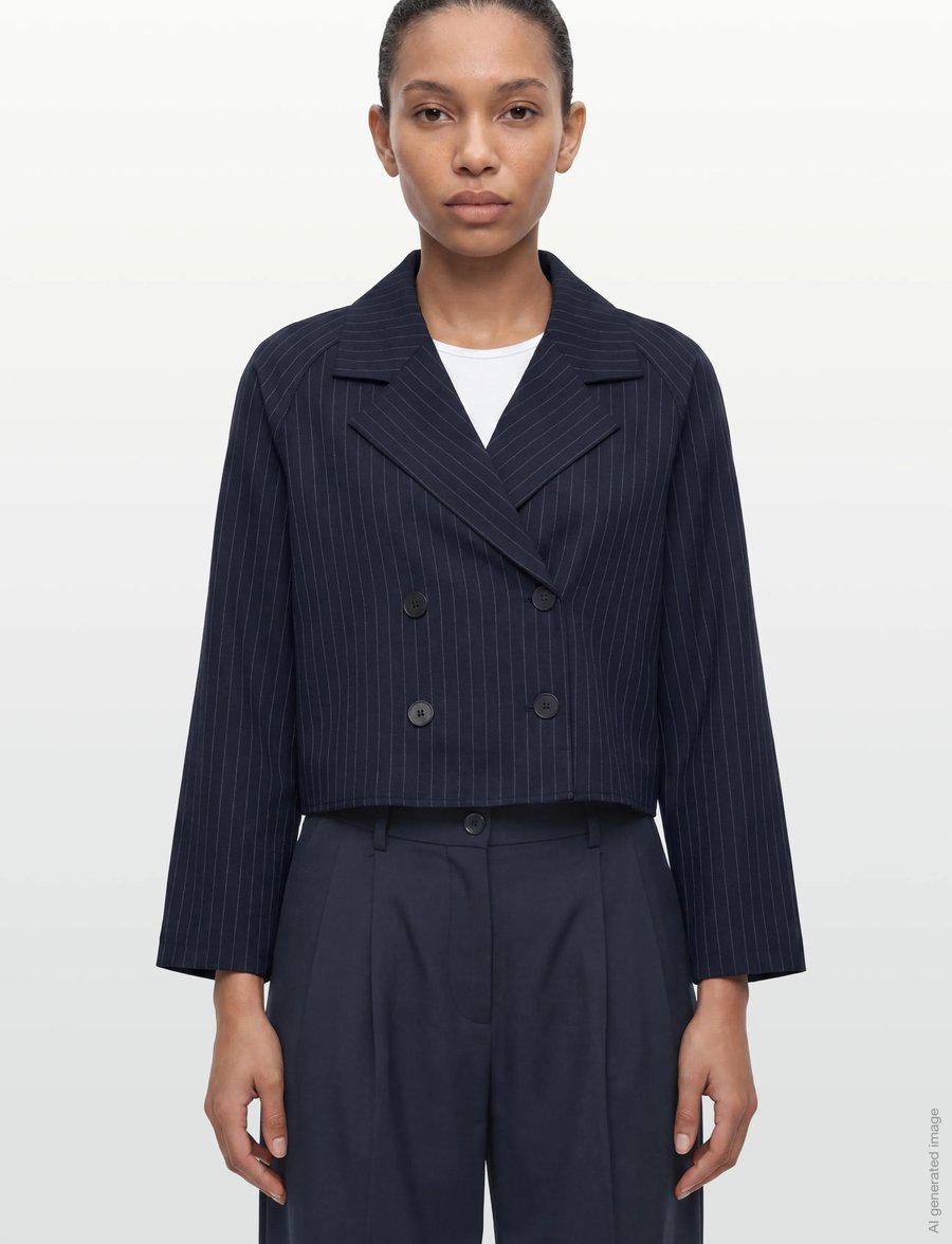 Lollys Laundry - AmiriLL Short Jacket LS - cropped-blazer - dark navy - 3