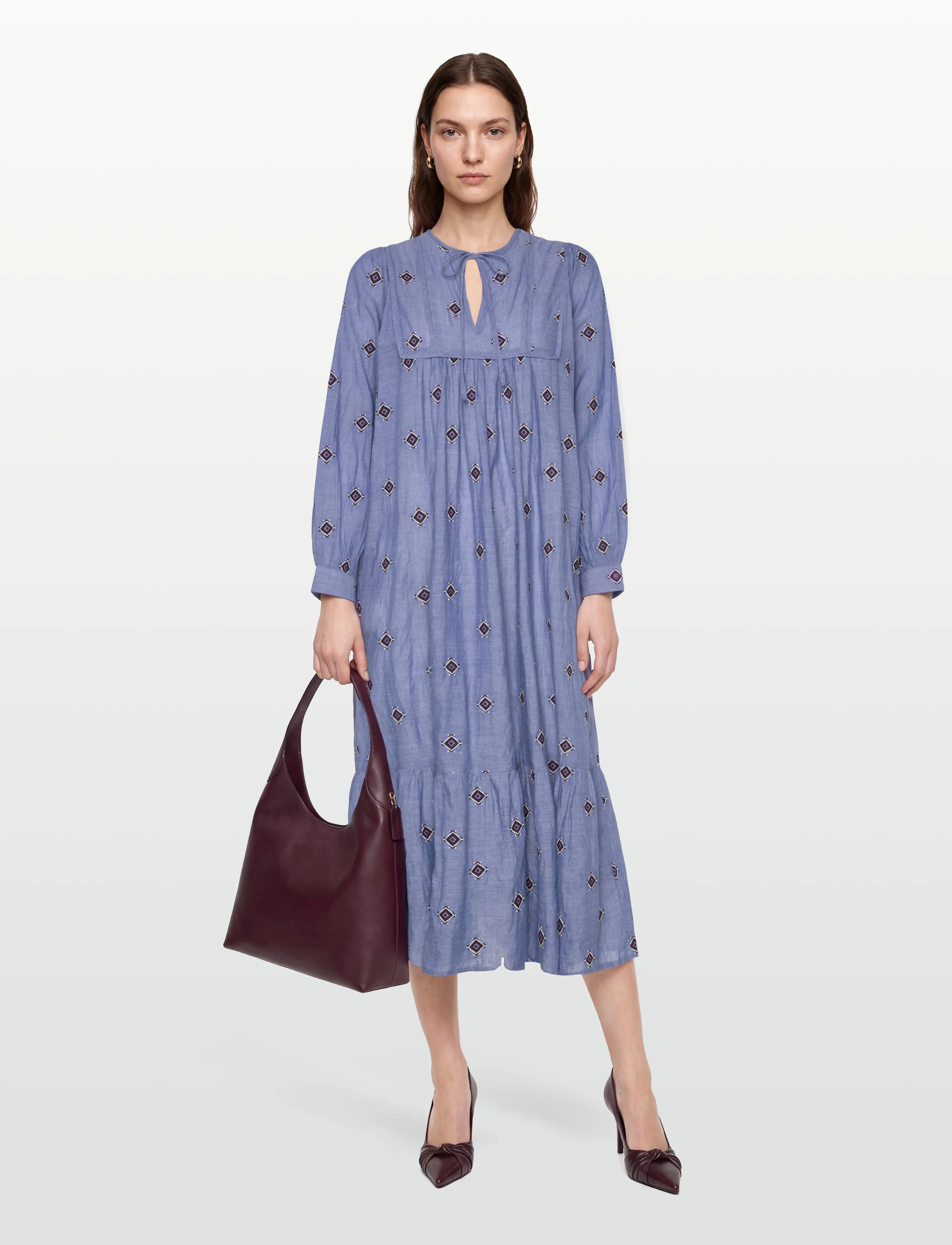 Lollys Laundry LatourLL Maxi Dress LS - Maxi Dresses - LIGHT BLUE / blue