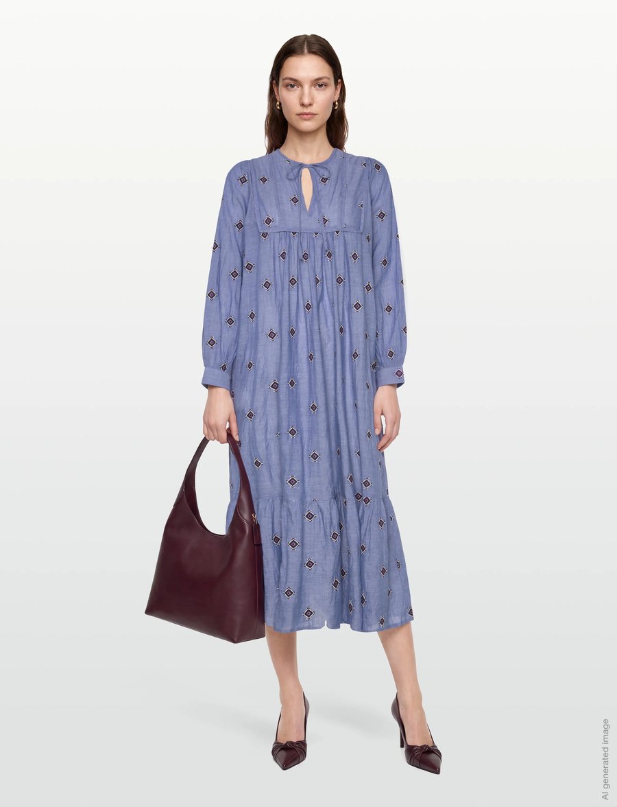 Lollys Laundry - LatourLL Maxi Dress LS - maksikleidid - light blue - 0
