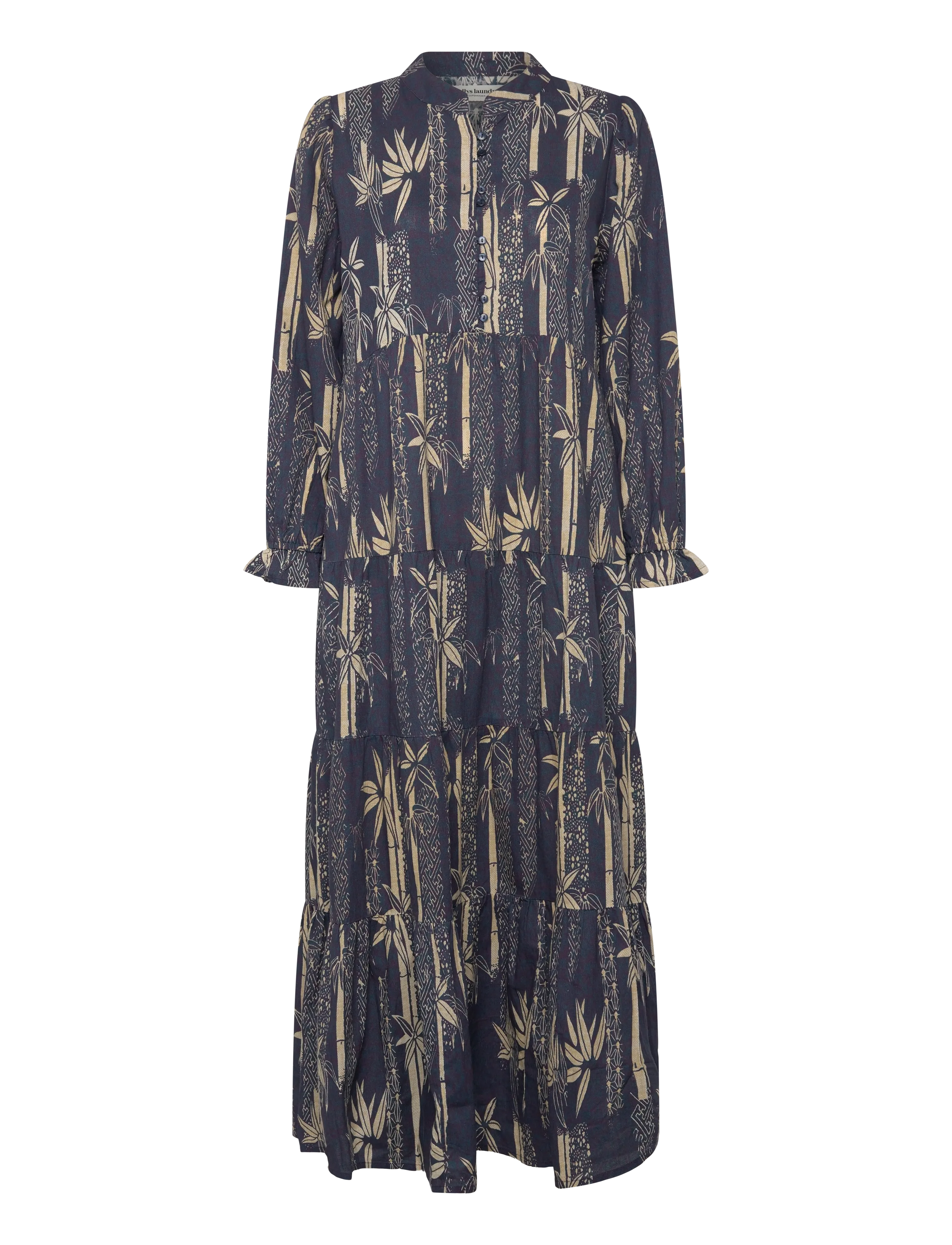 Lollys Laundry - EvelynLL Maxi Dress LS - ilgos suknelės - dark blue - 0