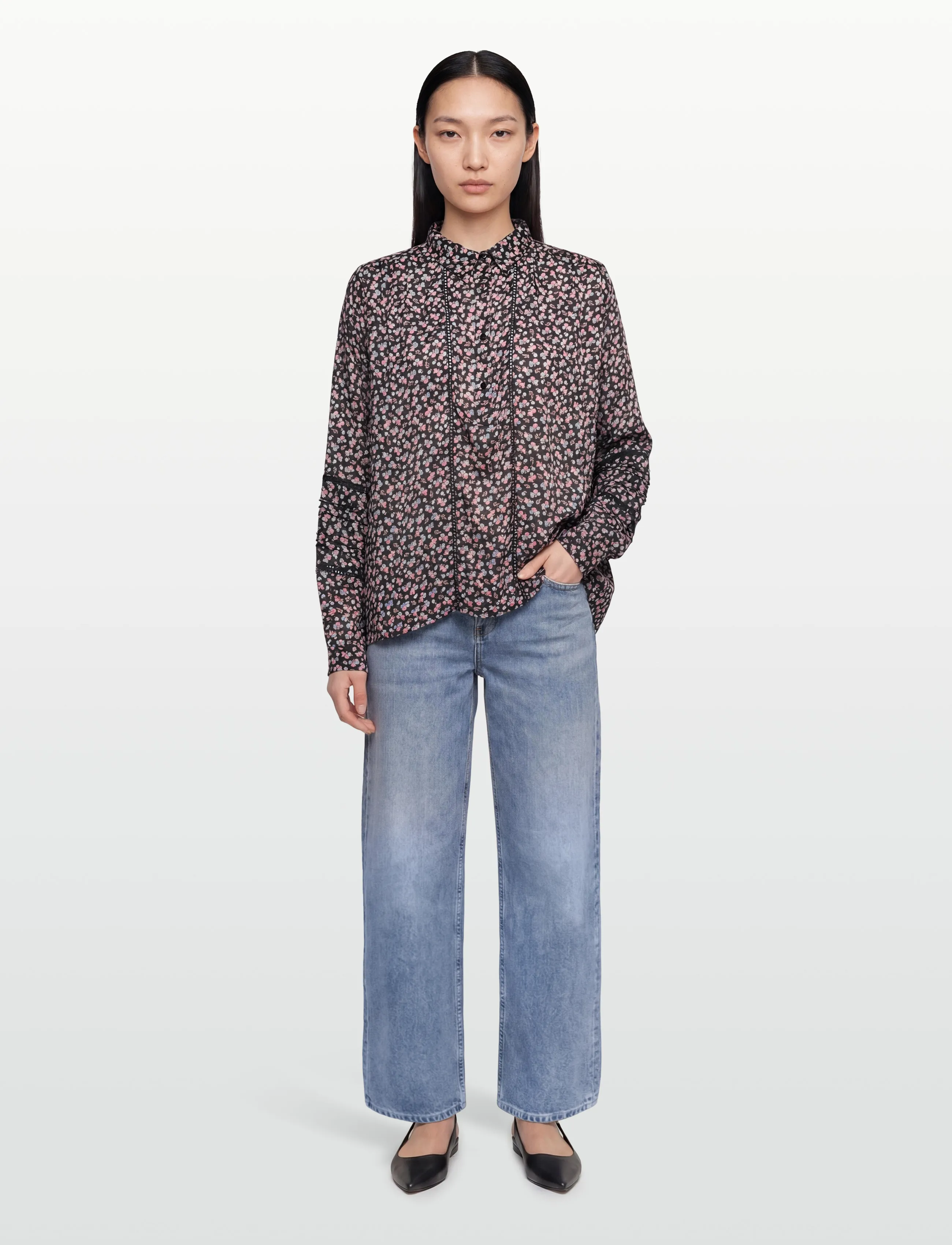 Lollys Laundry Larill Shirt Ls, M, Black, Bluser > Langærmede, Dame