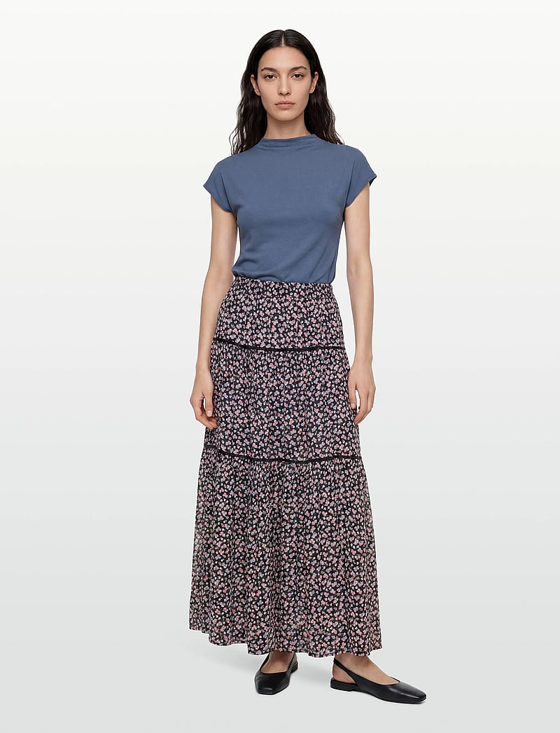 Lollys Laundry - SunsetLL Maxi Skirt - maxi nederdele - washed black - 0