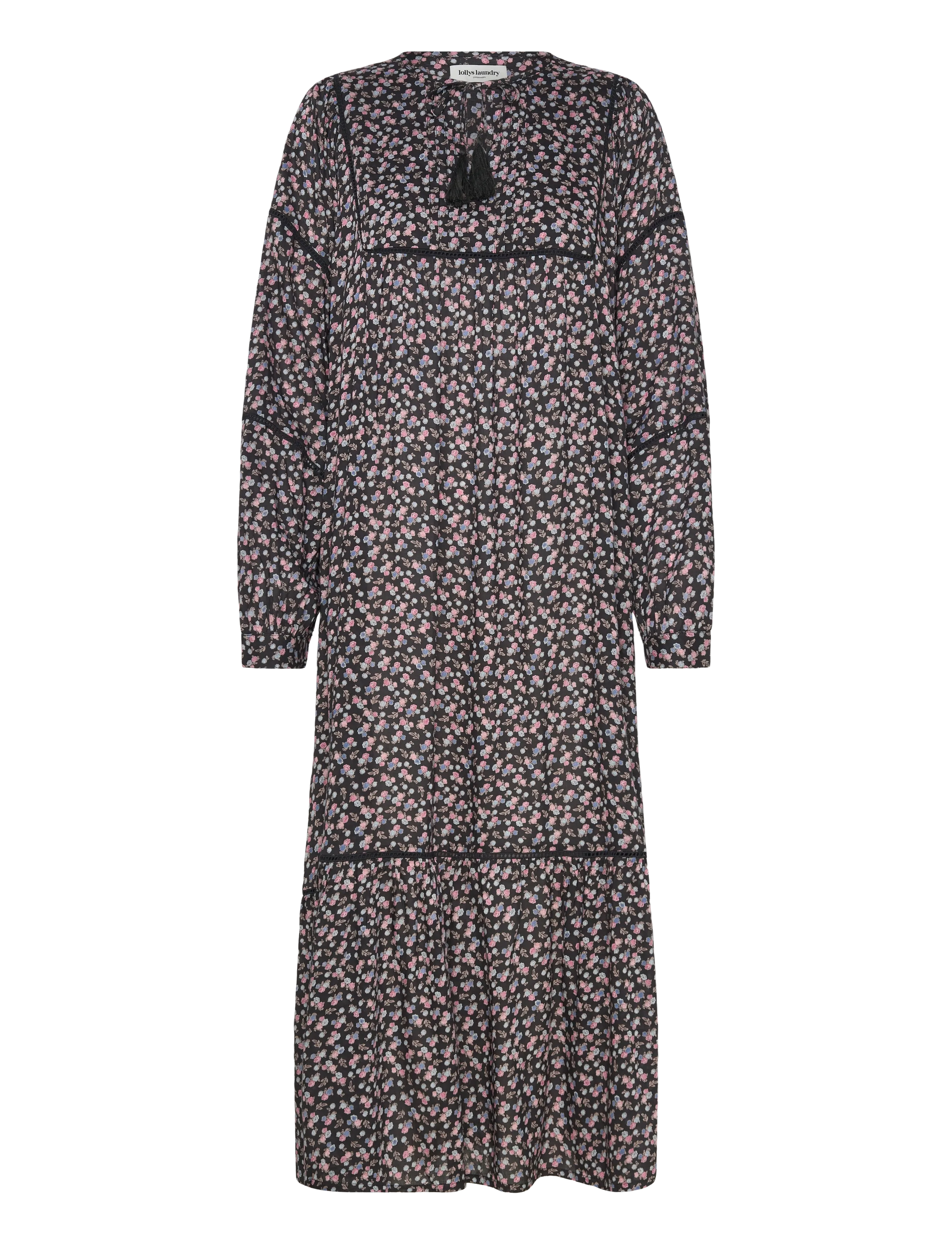 LOLLYS LAUNDRY Latourll Maxi Kleid Ls Patterned - M - Damen