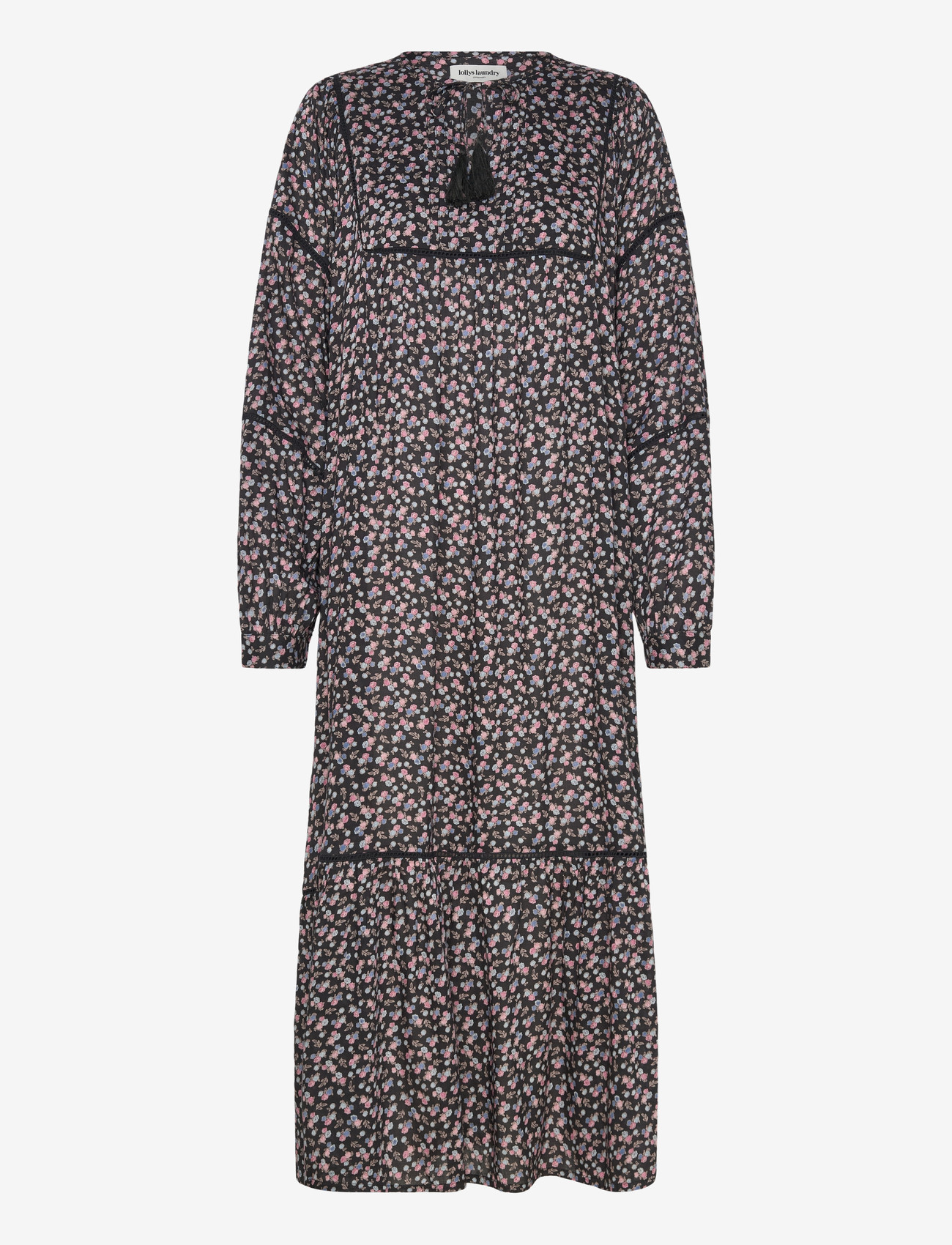 Lollys Laundry - LatourLL Maxi Dress LS - maxi kjoler - washed black - 0