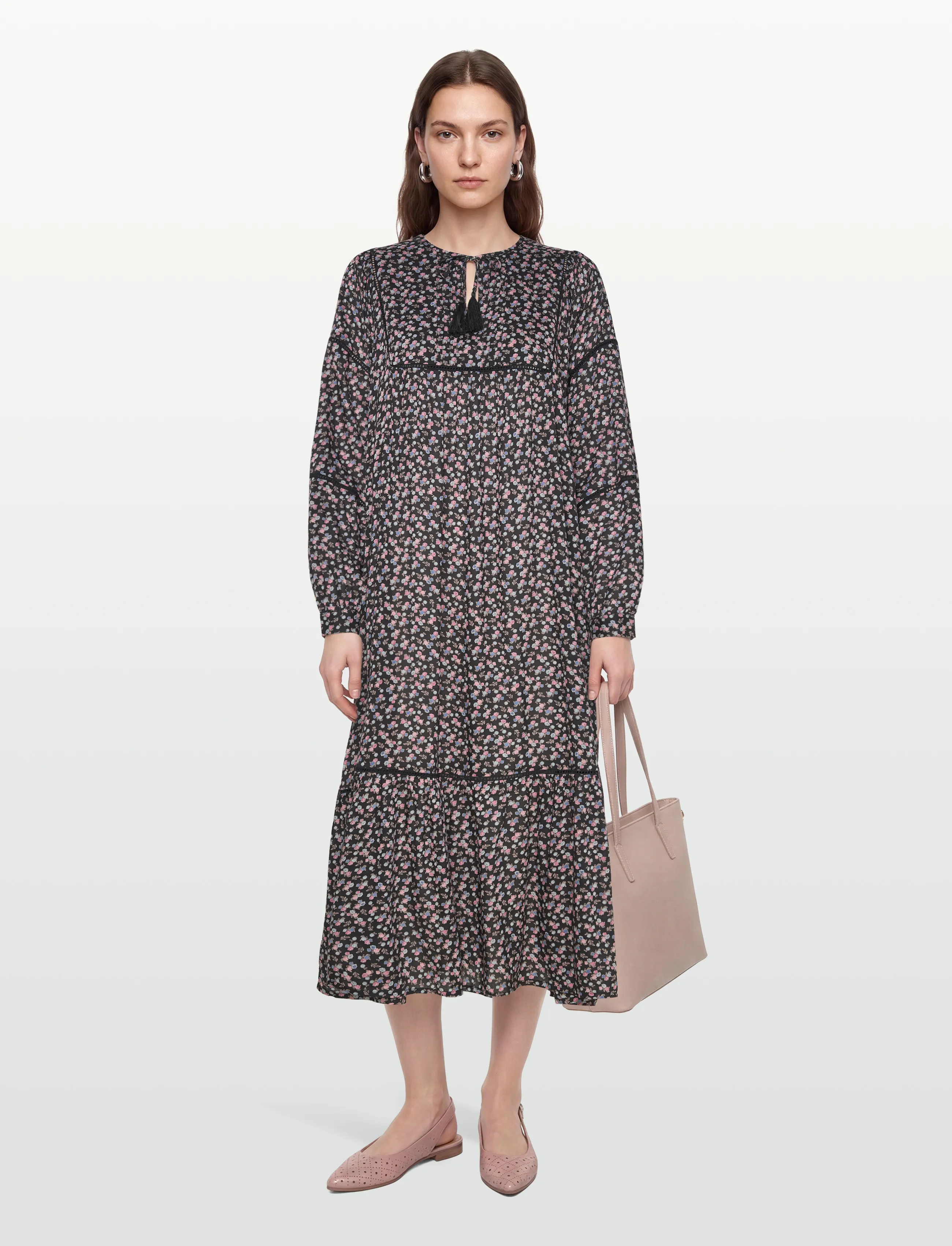 Lollys Laundry LatourLL Maxi Dress LS - Kjoler - WASHED BLACK / multi