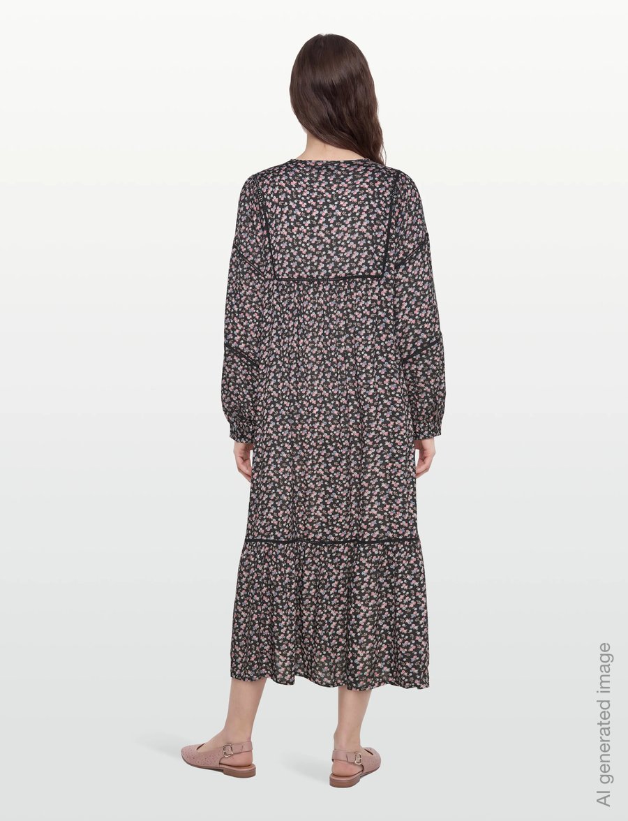 Lollys Laundry - LatourLL Maxi Dress LS - maxi kjoler - washed black - 4