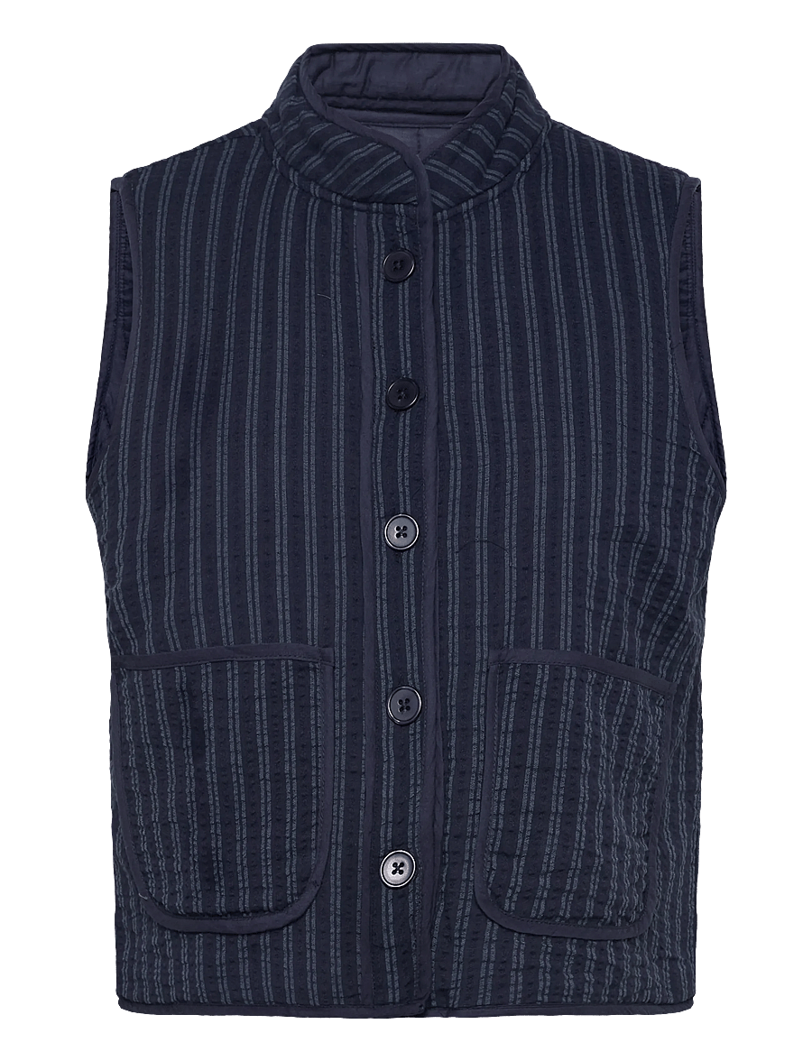 Lollys Laundry - CairoLL Quilted Vest - tepitud vestid - stripe - 0
