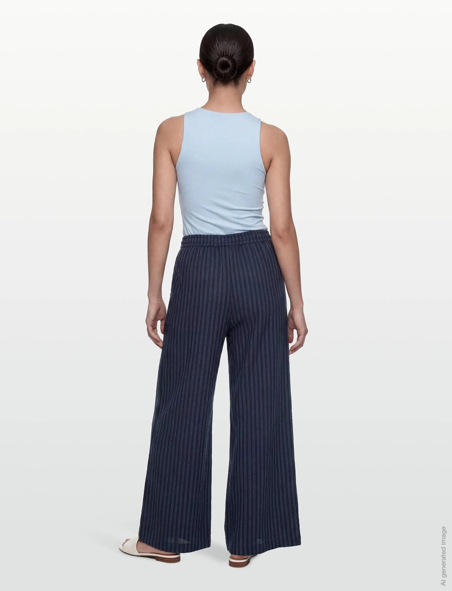 Lollys Laundry - LiamLL Pant - bukser med brede ben - stripe - 4
