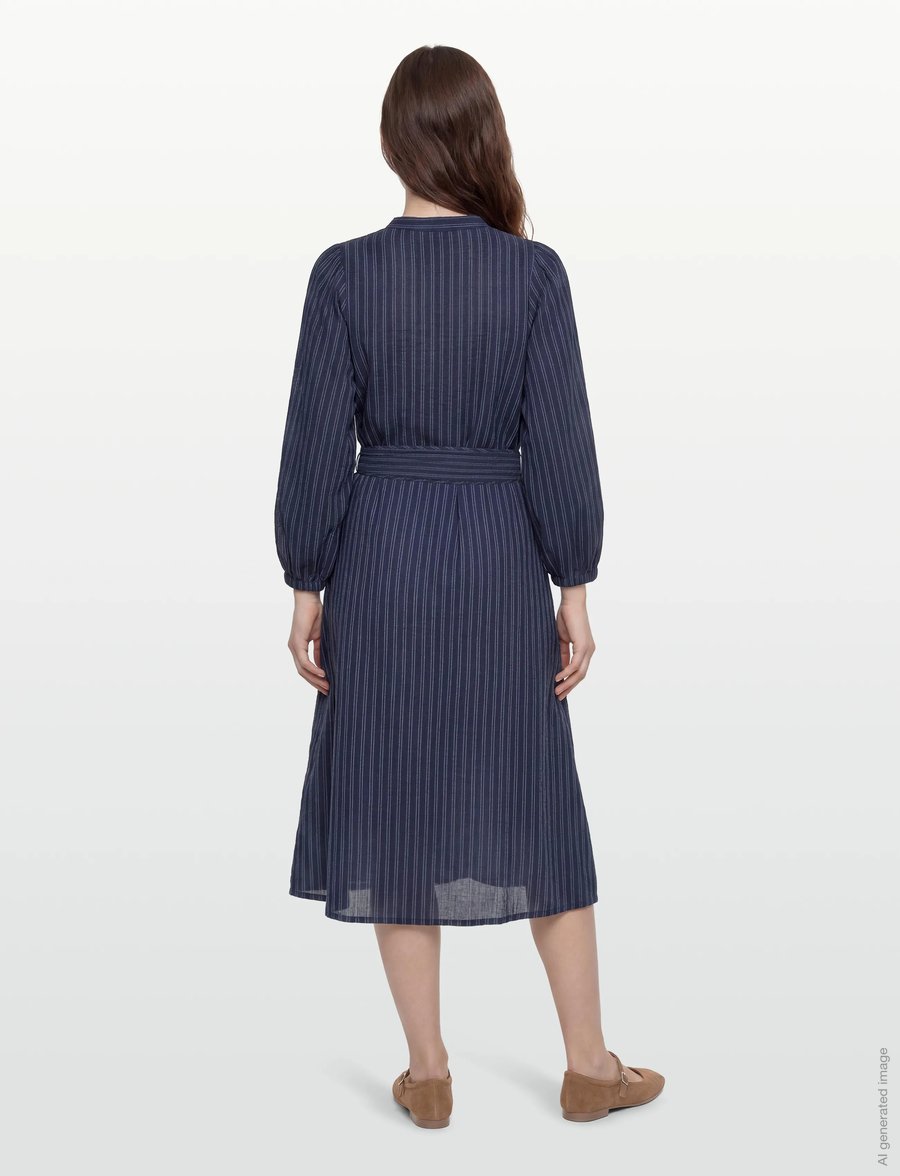 Lollys Laundry - ParisLL Midi Dress LS - stripe - 4