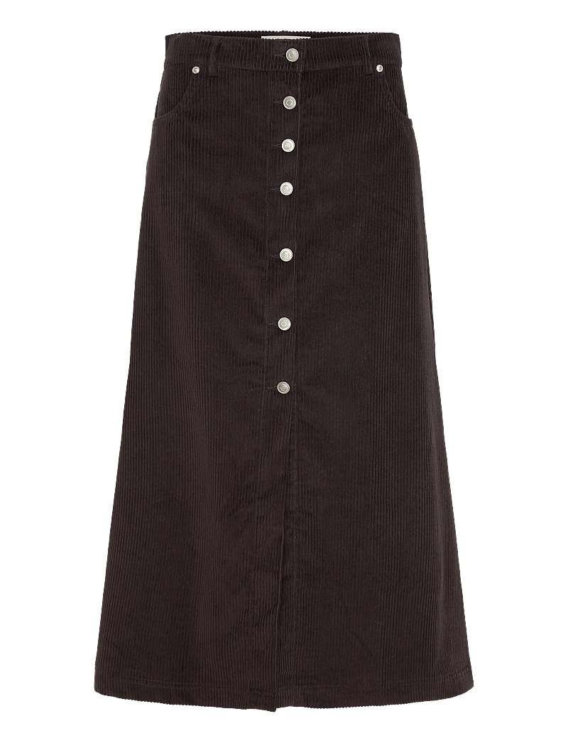 Lollys Laundry - UnaLL Maxi Skirt - midi kjolar - dark mokka - 0