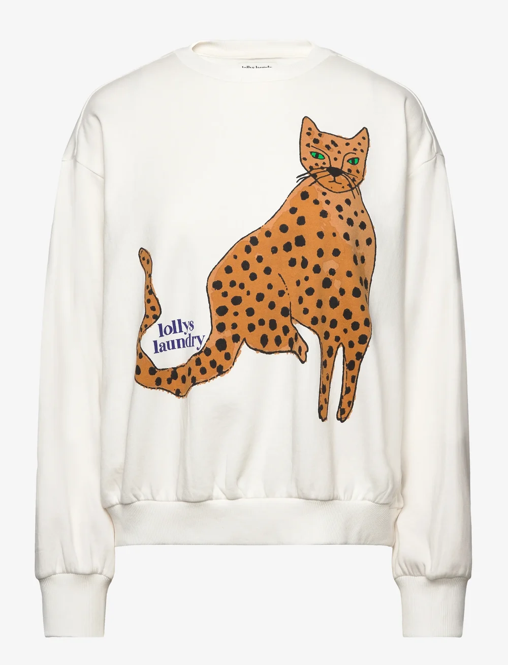 Lollys Laundry - SydneyLL Leopard Sweatshirt LS - dressipluusid - white - 0