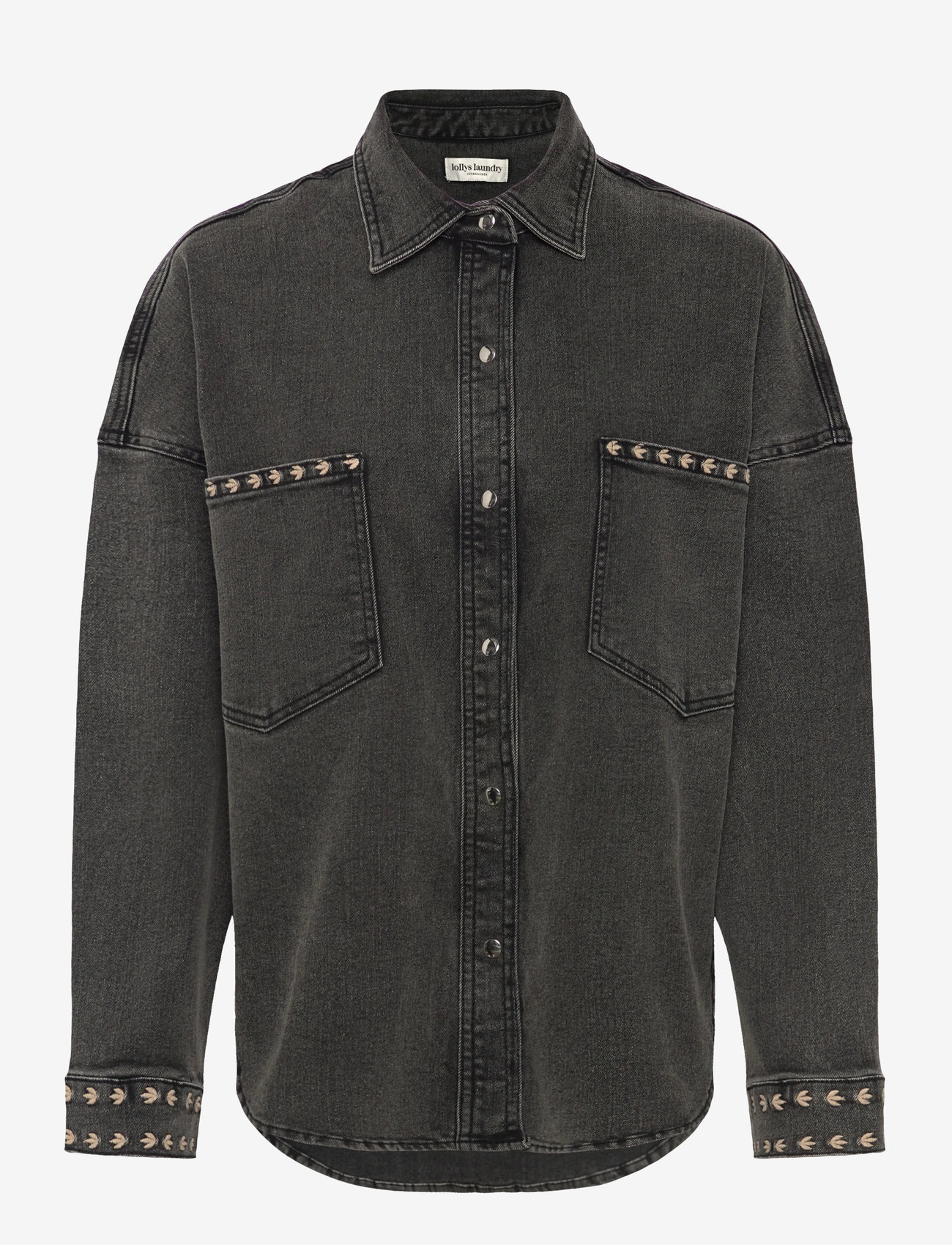 Lollys Laundry - VeidaLL shirt LS - denimskjorter - washed black - 0