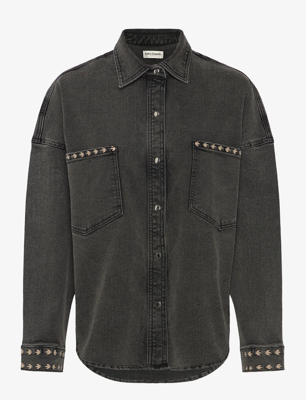 Lollys Laundry - VeidaLL shirt LS - denimskjorter - washed black - 0