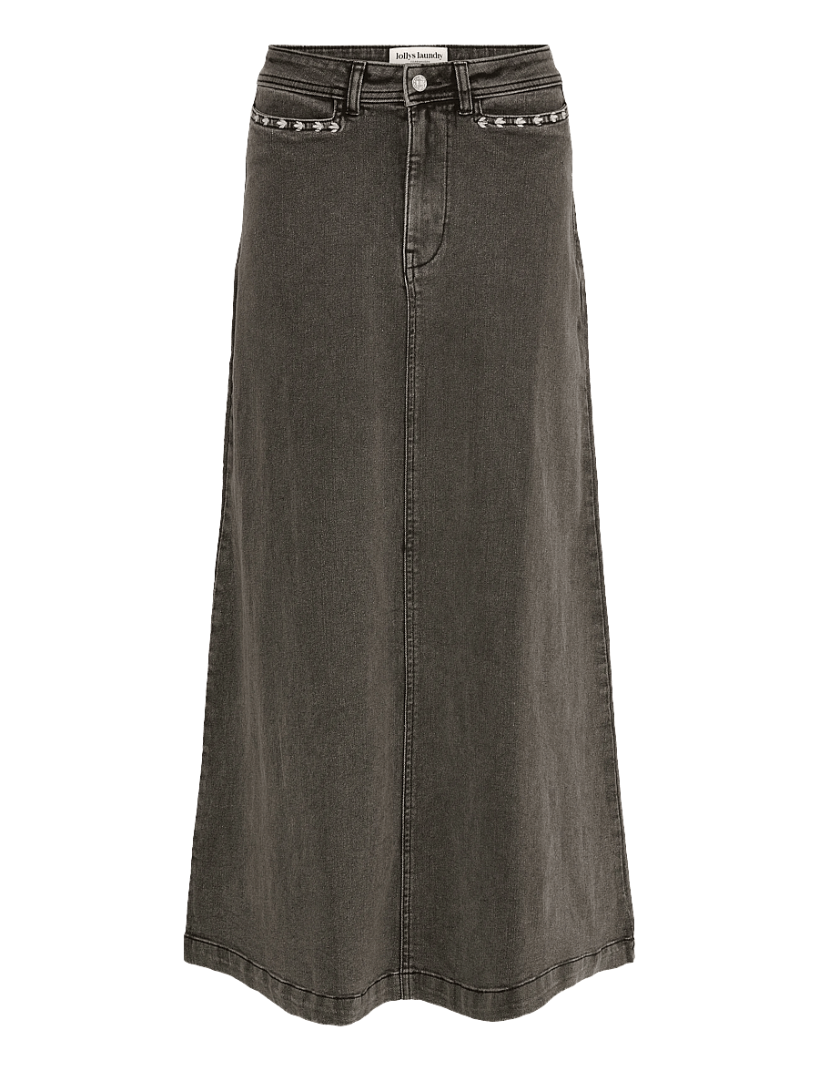 Lollys Laundry - LunaLL Maxi Skirt - denimnederdele - washed black - 0