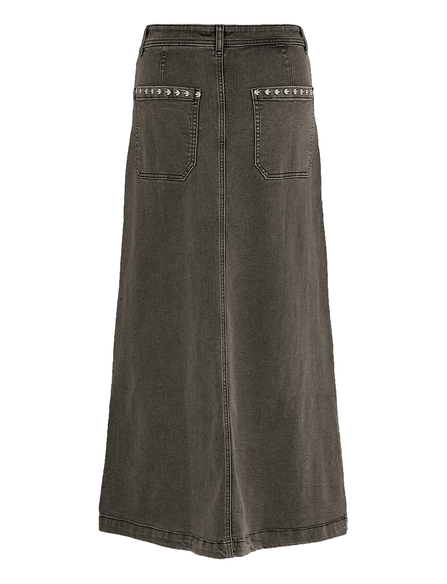 Lollys Laundry - LunaLL Maxi Skirt - denimnederdele - washed black - 1