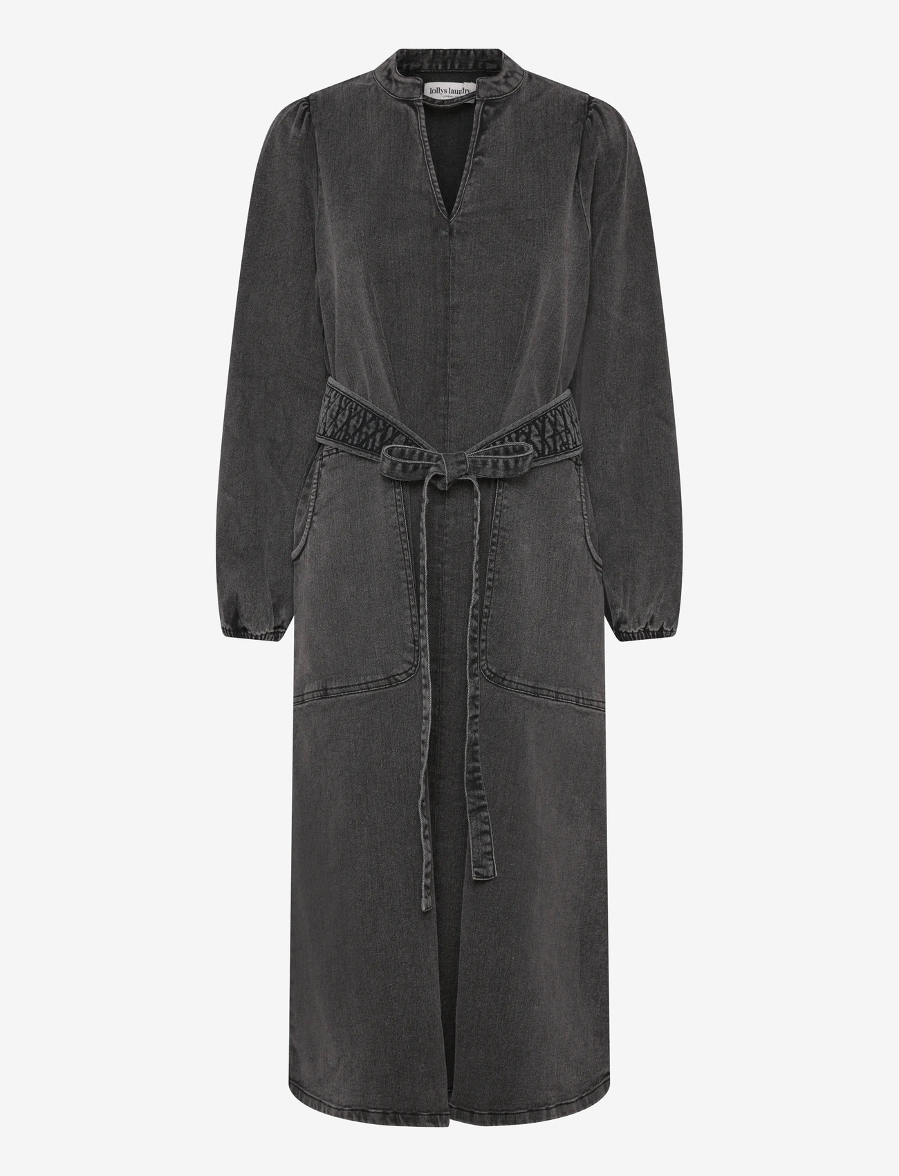 Lollys Laundry - ParisLL Midi Dress LS - jeanskleider - washed black - 0