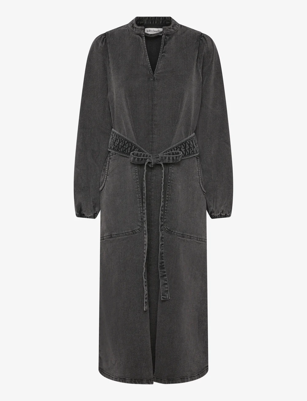 Lollys Laundry - ParisLL Midi Dress LS - denimkjoler - washed black - 0
