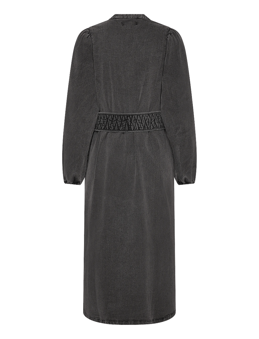Lollys Laundry - ParisLL Midi Dress LS - jeanskleider - washed black - 1