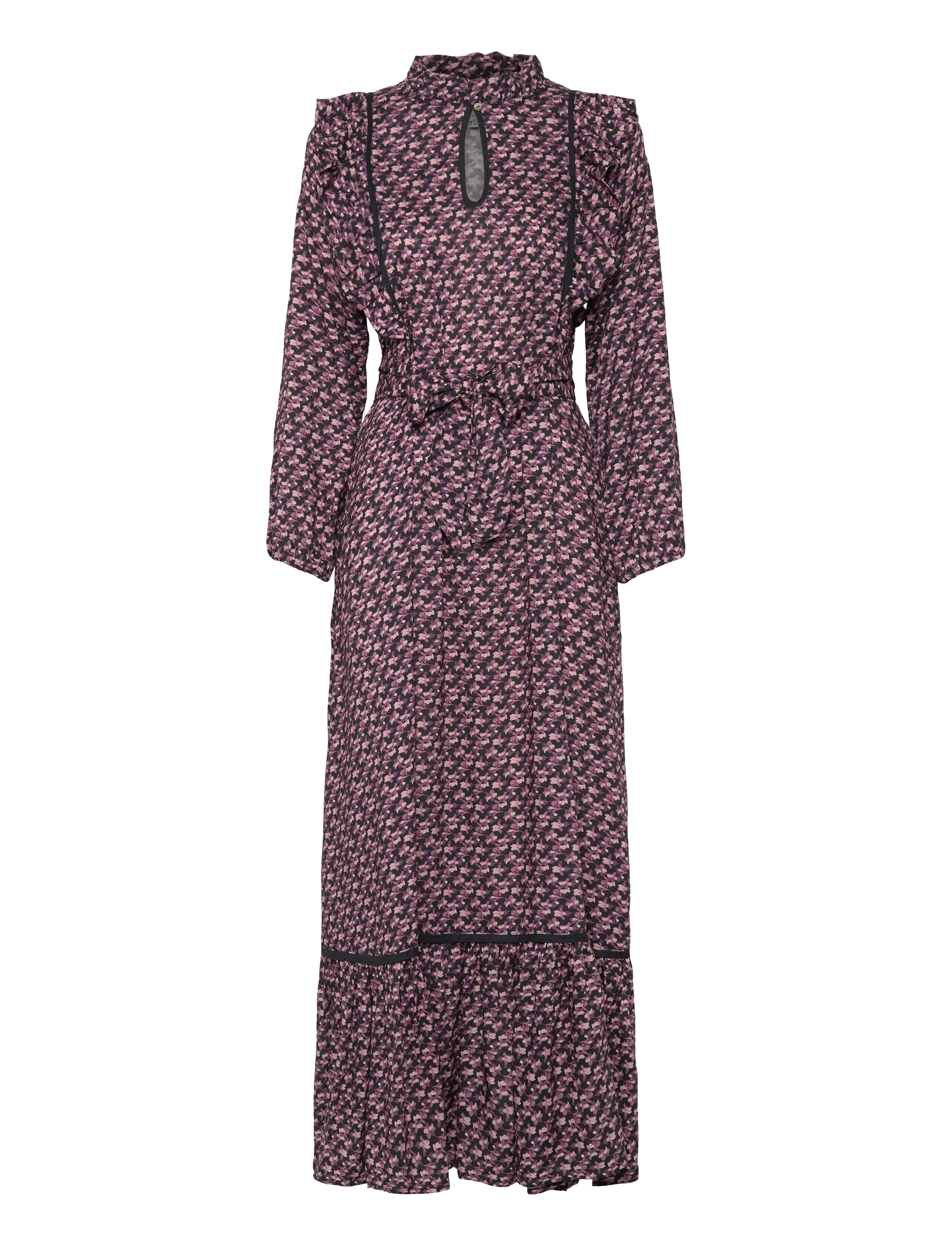 Lollys Laundry SanniLL Maxi Dress LS - Plus Size - FLOWER PRINT / black