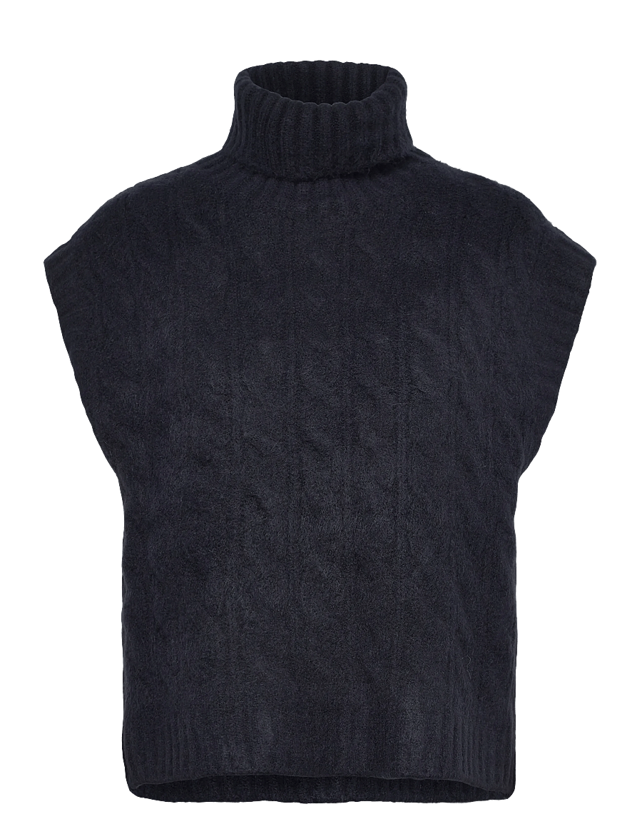 Lollys Laundry - FresnoLL Knit Vest SL - strikveste - dark blue - 0