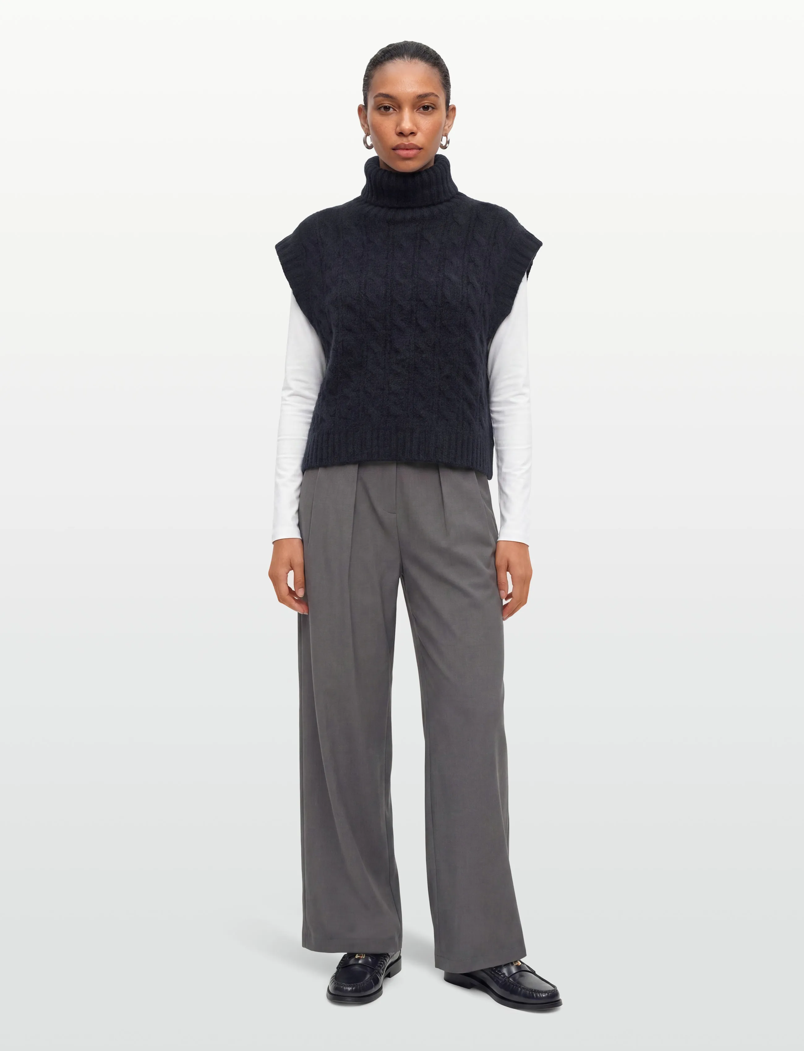 Lollys Laundry - FresnoLL Knit Vest SL - strikveste - dark blue - 0