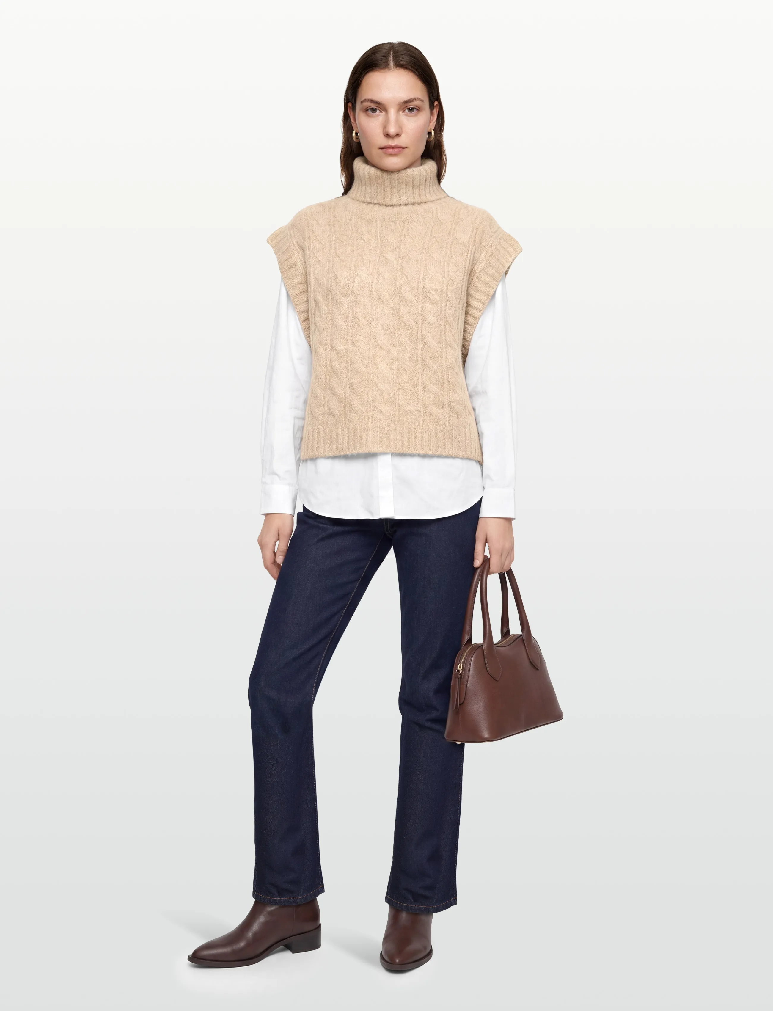 Lollys Laundry - FresnoLL Knit Vest SL - strikveste - sand - 0