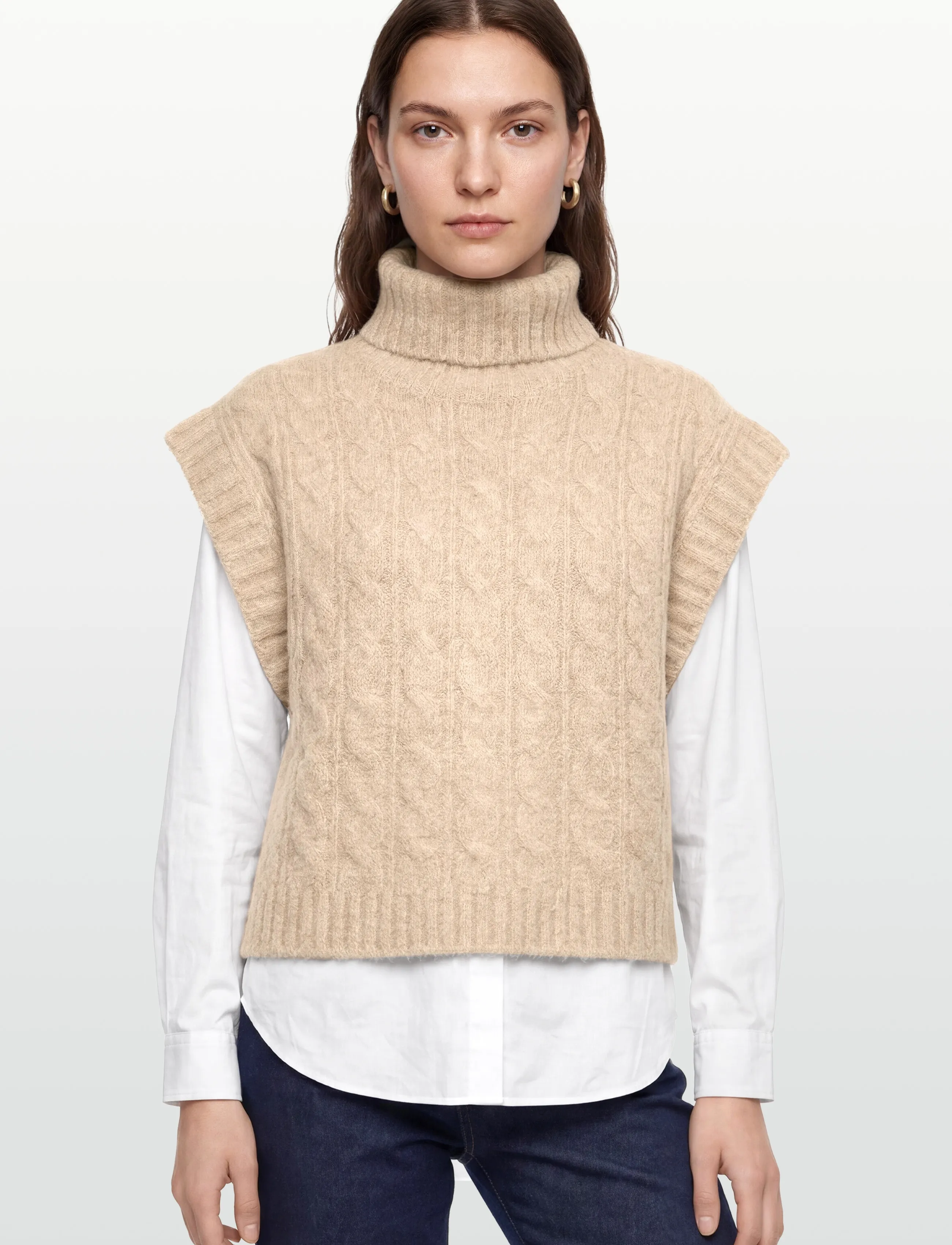 Lollys Laundry - FresnoLL Knit Vest SL - strikveste - sand - 3