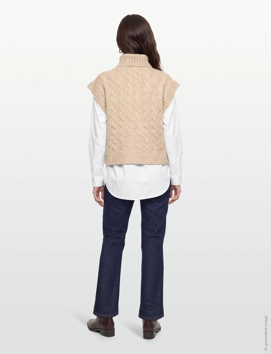 Lollys Laundry - FresnoLL Knit Vest SL - strikveste - sand - 4