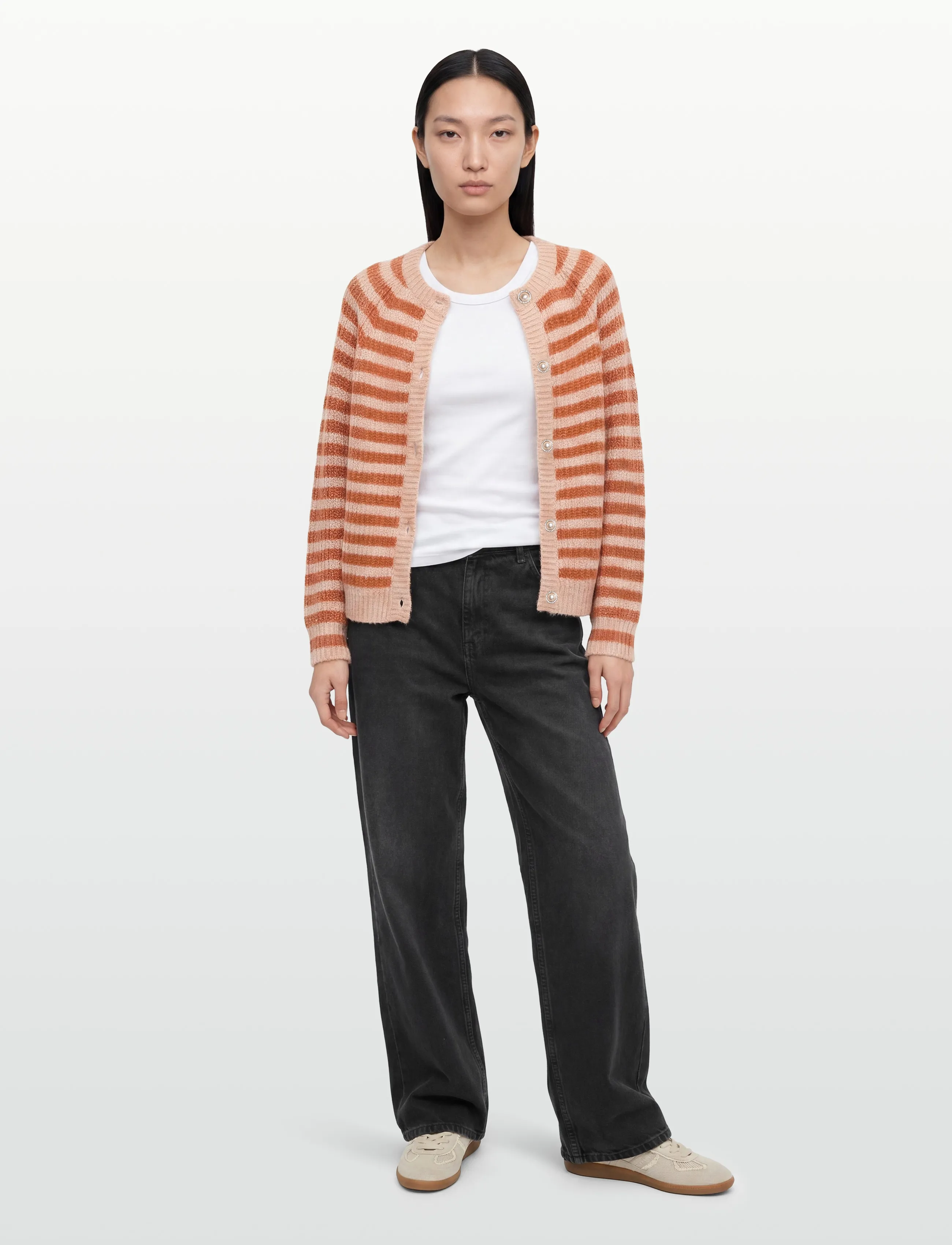 Lollys Laundry Novall Cardigan Ls, L, Orange, Strik > Cardigans, Dame