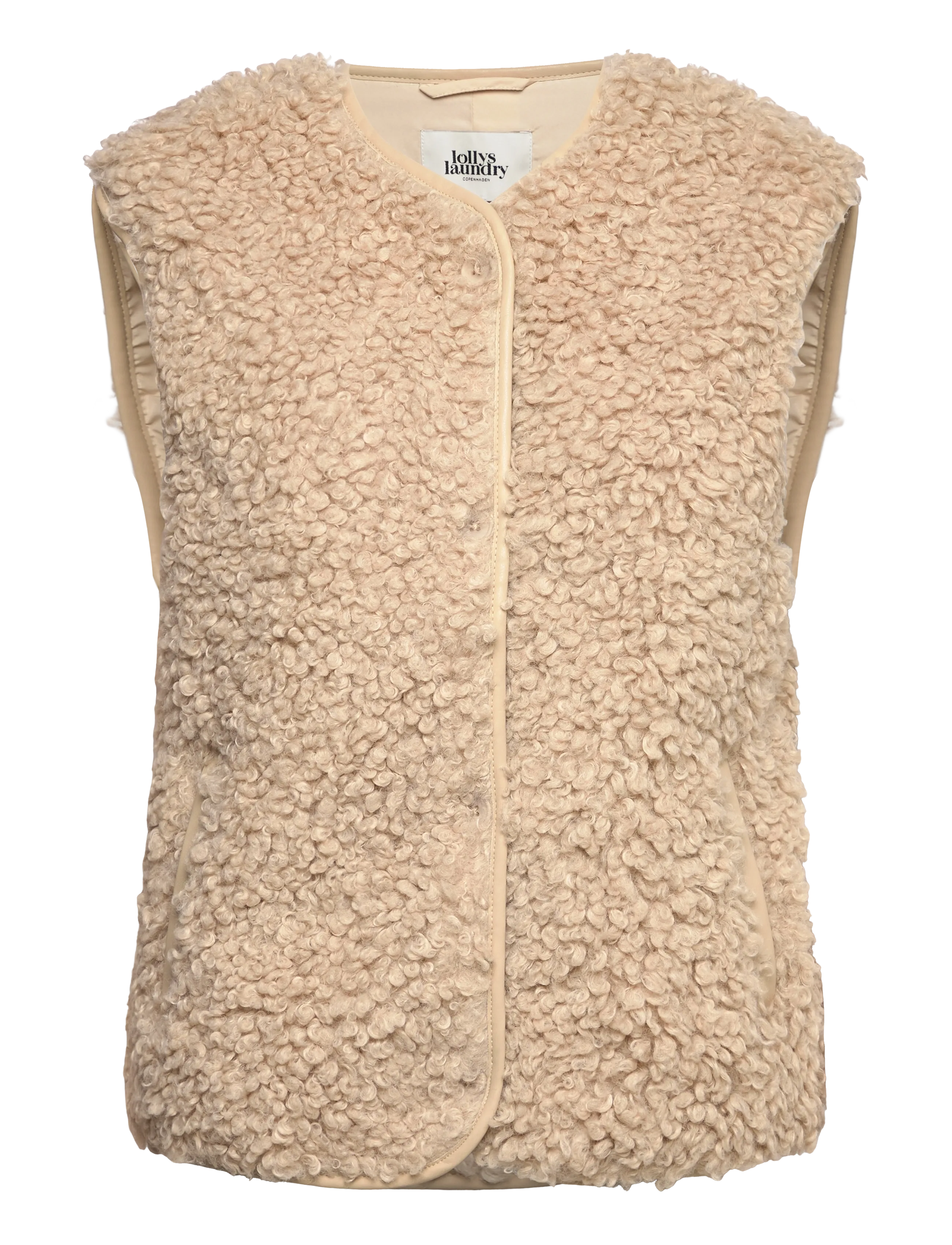 Lollys Laundry VadaLL Vest SL - Fleece- og teddyveste - SAND / beige