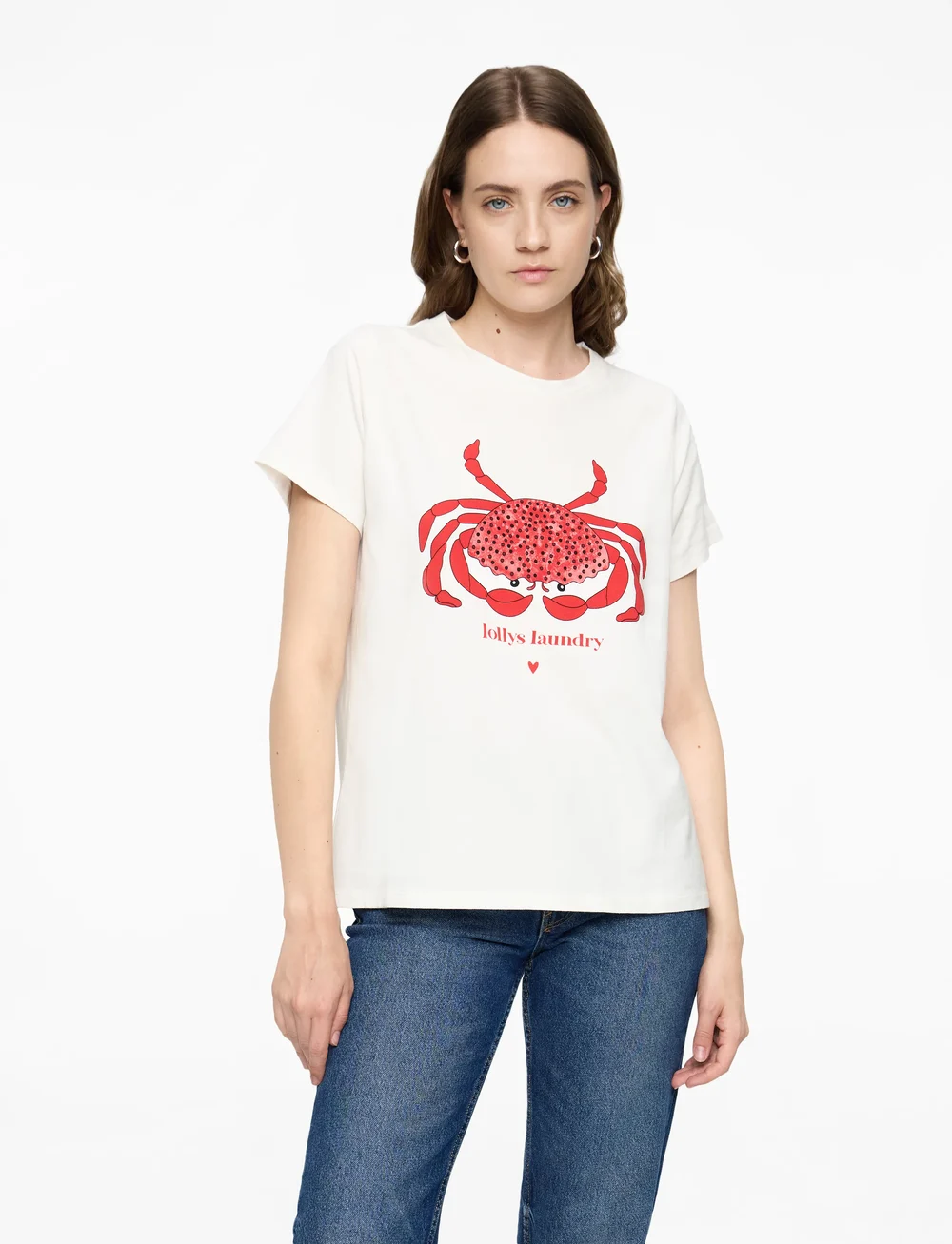 Lollys Laundry - RomaLL Crab Tee SS - t-shirts - white - 0