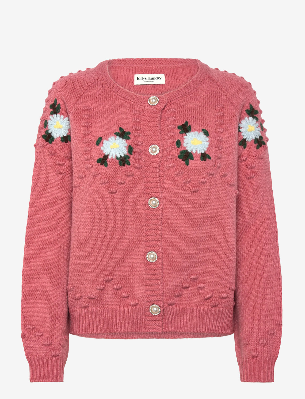 Lollys Laundry - GracelynnLL Knit Cardigan LS - koftor - burned rose - 0