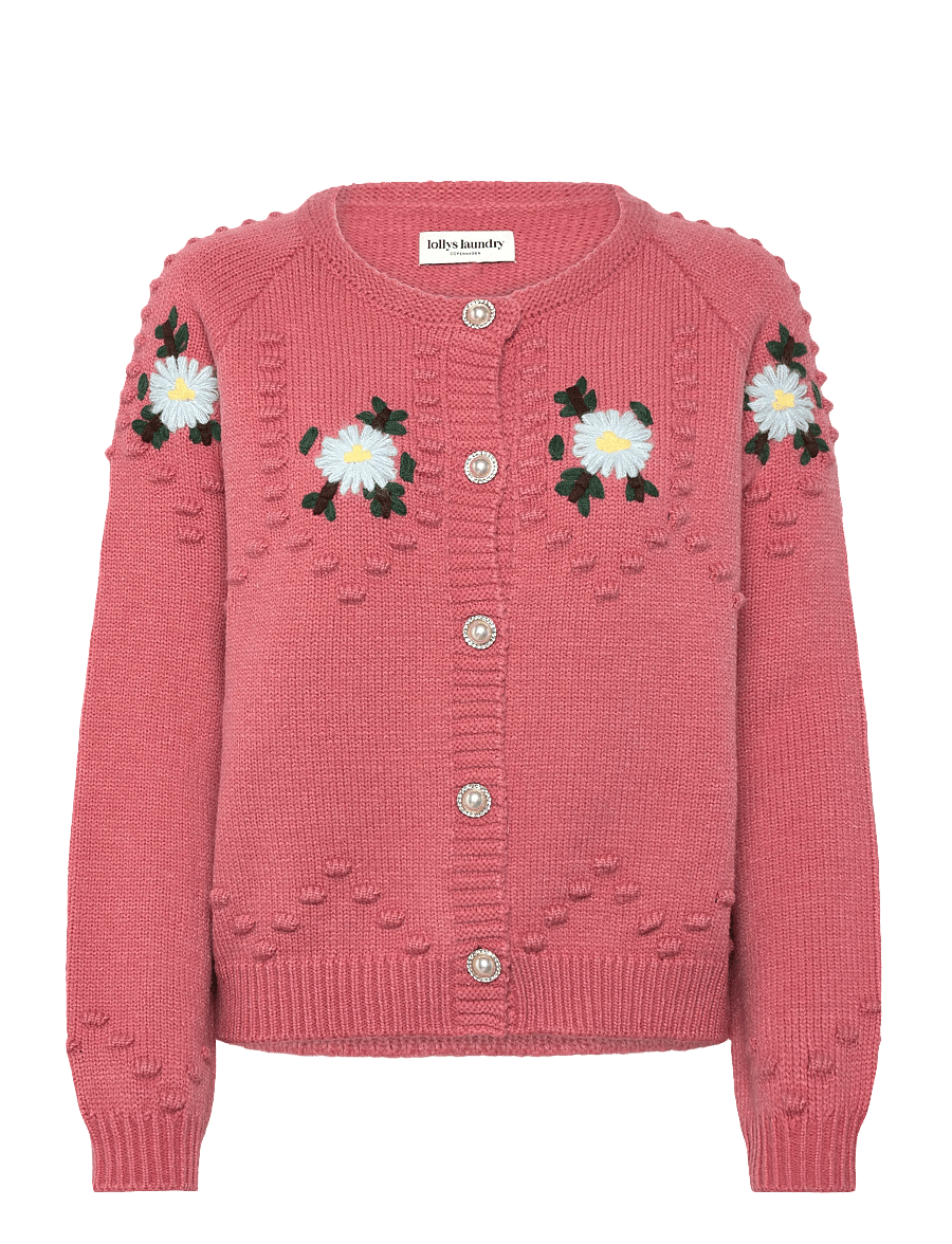Lollys Laundry - GracelynnLL Knit Cardigan LS - koftor - burned rose - 0