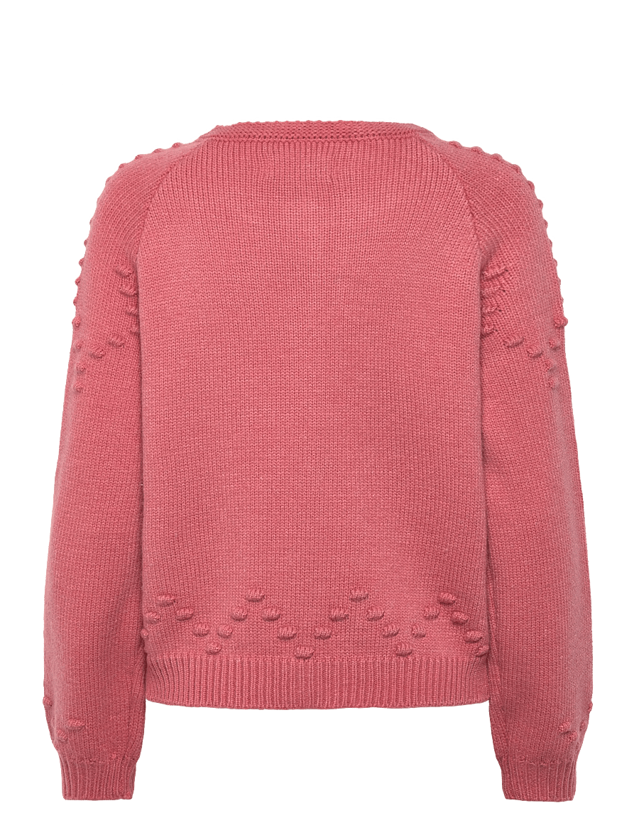 Lollys Laundry - GracelynnLL Knit Cardigan LS - koftor - burned rose - 1