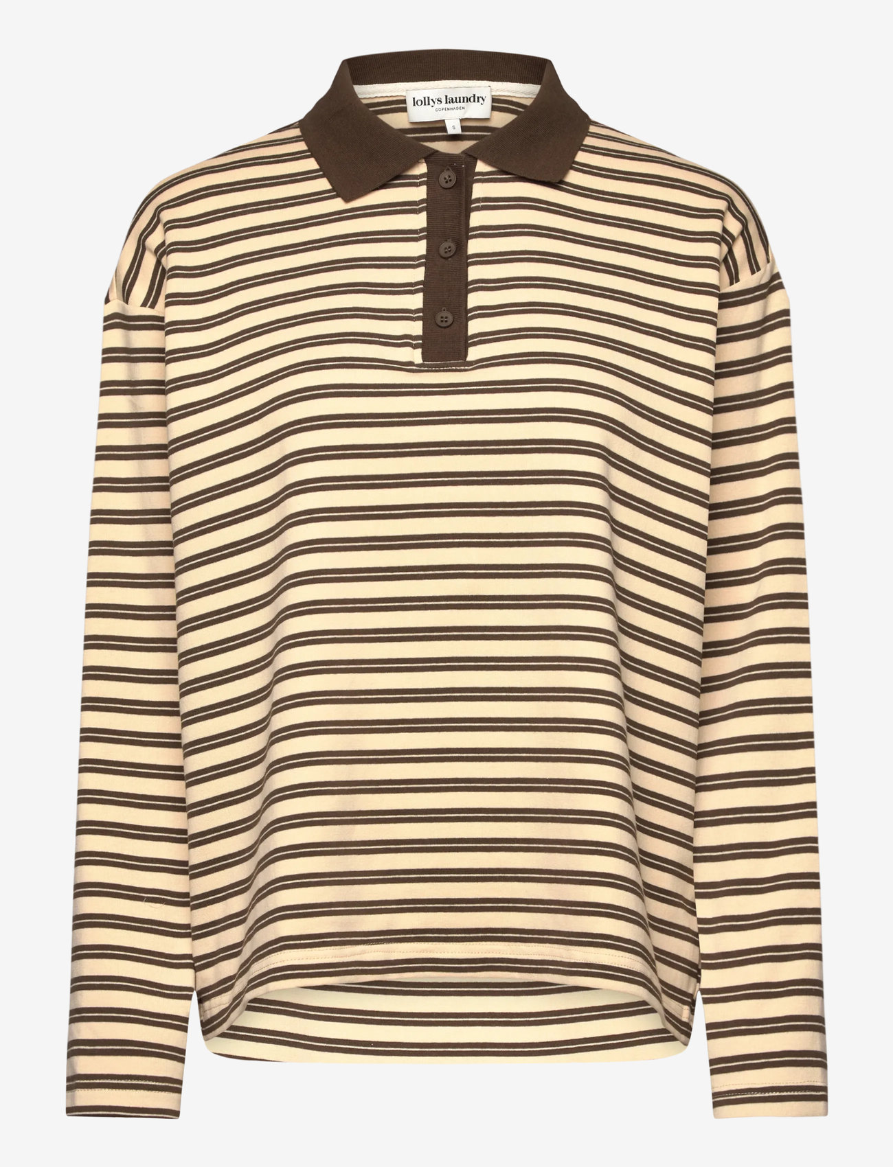 Lollys Laundry - MobyLL Polo LS - langärmlige tops - dark mokka - 0