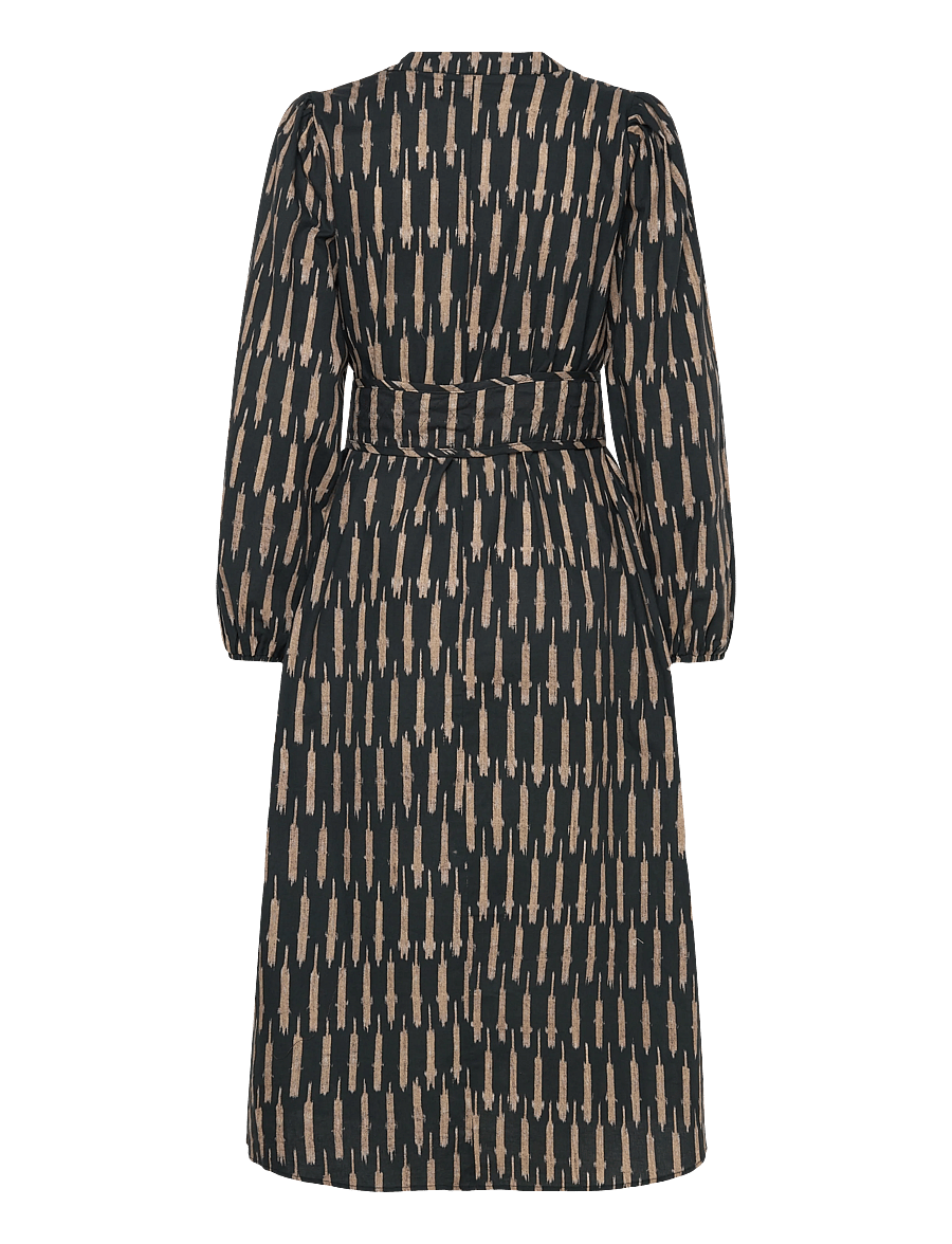 Lollys Laundry - ParisLL Midi Dress LS - midiklänningar - black - 1